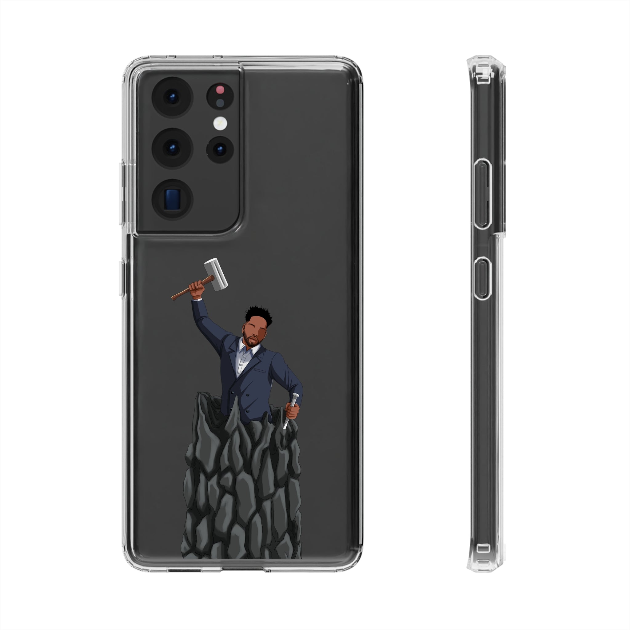 A person working hard to better his/herself - Clear Case - Self-Made Man #1 - Breakthrough Collection