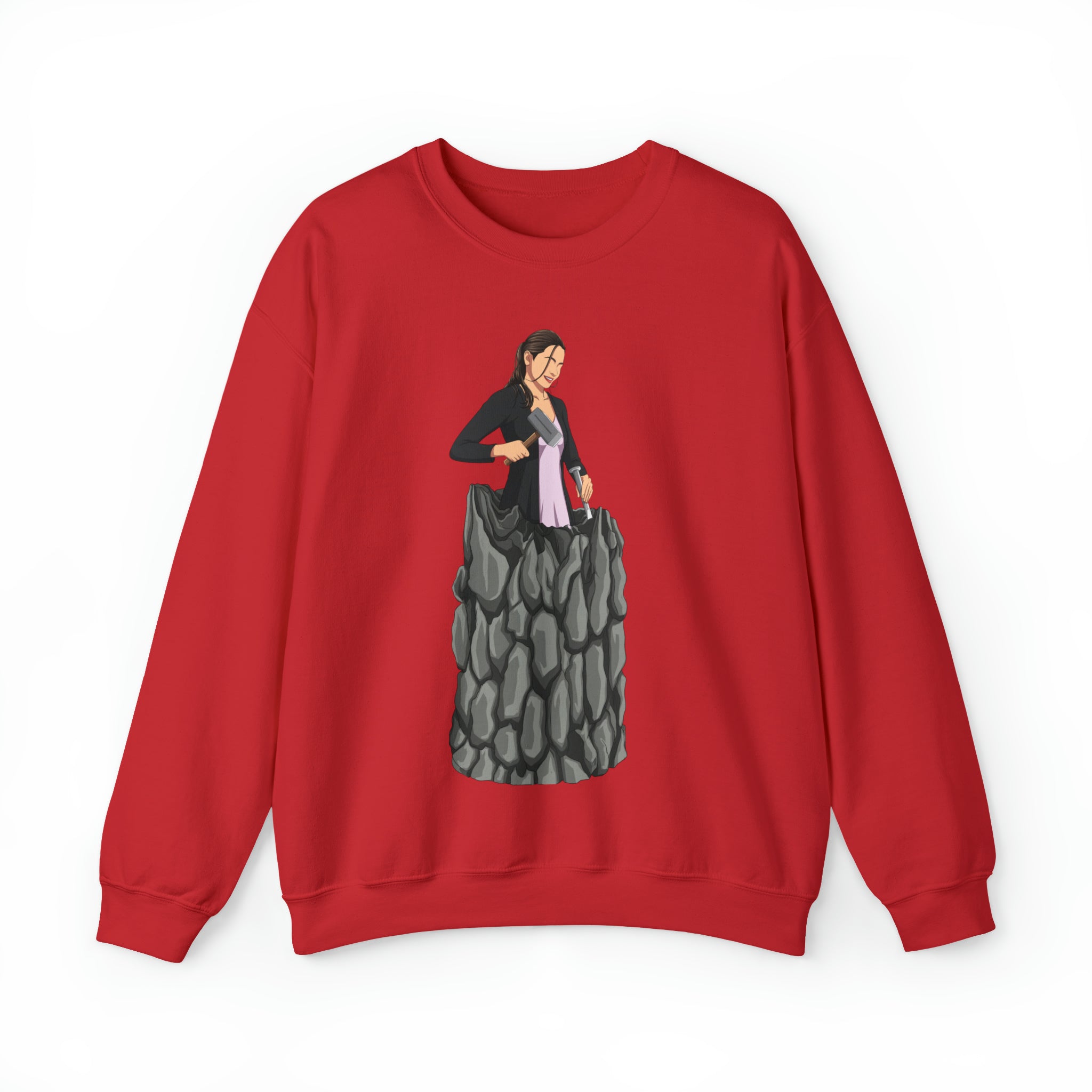 A person working hard to better his/herself - Self-Made Sweatshirt Heavy Blend™ Crewneck - woman #8 - Breakthrough Collection