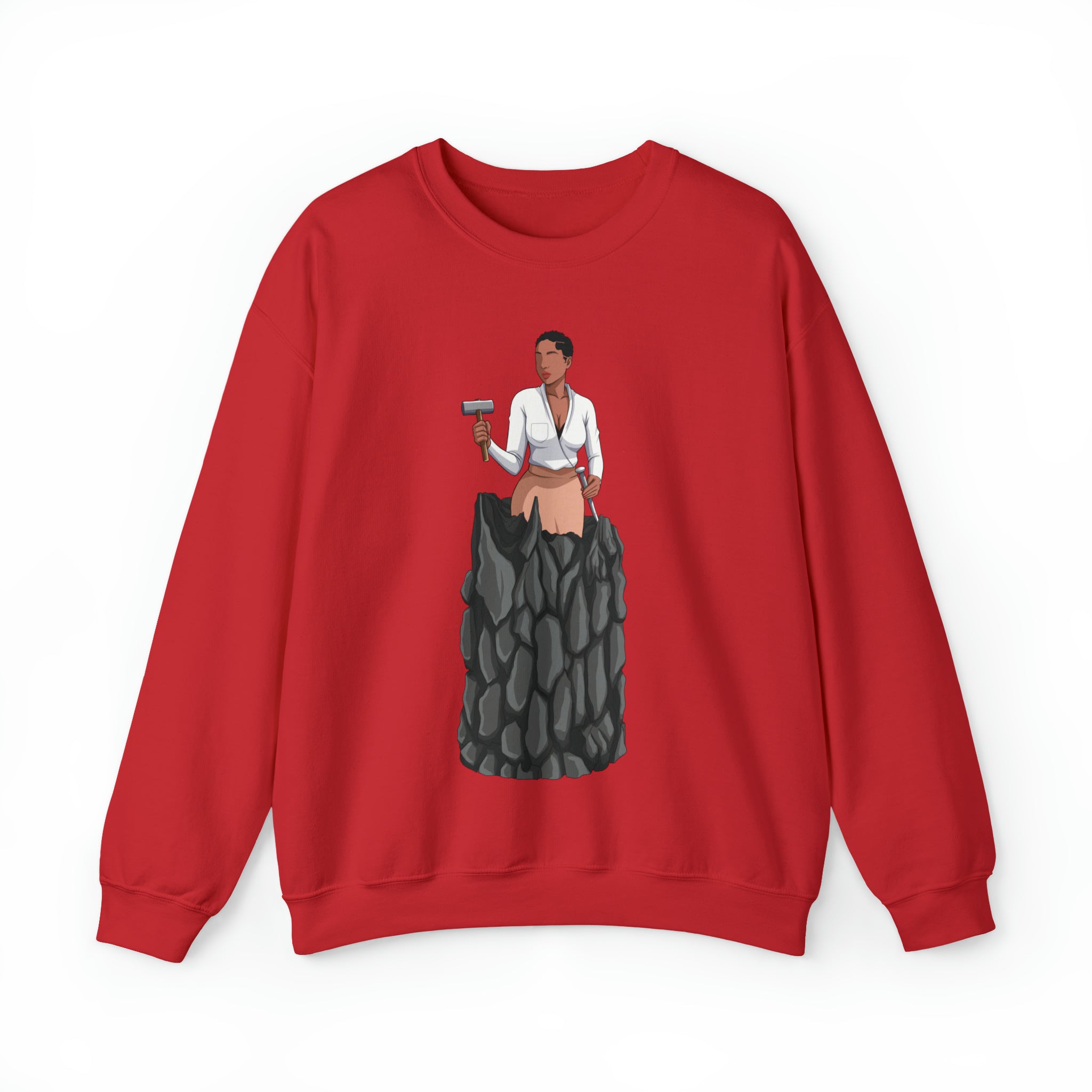 A person working hard to better his/herself - Self-Made Sweatshirt Heavy Blend™ Crewneck - woman #1 - Breakthrough Collection