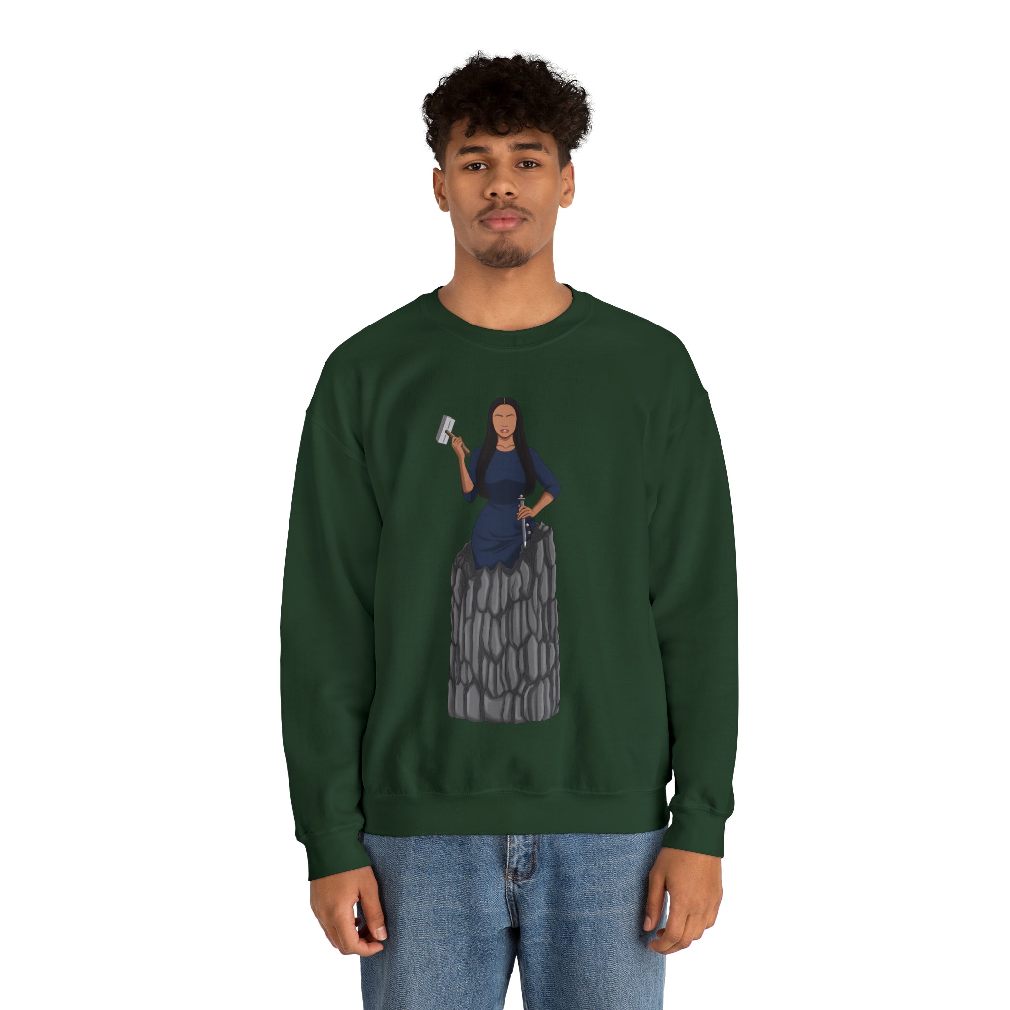 A person working hard to better his/herself - Self-Made Sweatshirt Heavy Blend™ Crewneck - woman #9 - Breakthrough Collection