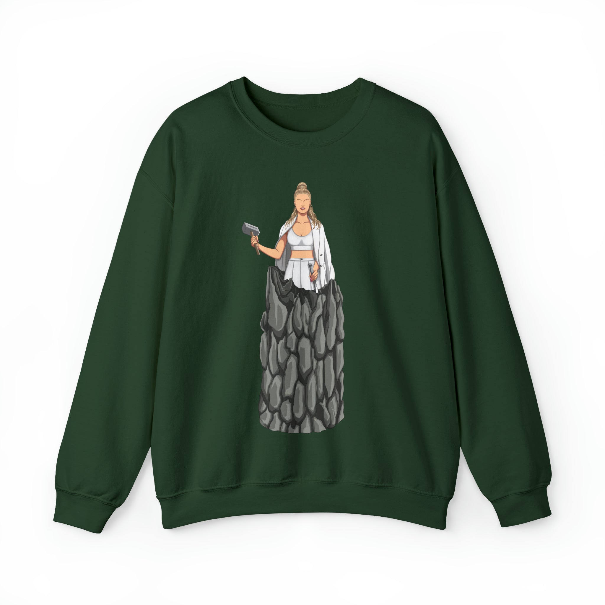 A person working hard to better his/herself - Self-Made Sweatshirt Heavy Blend™ Crewneck - woman #11 - Breakthrough Collection