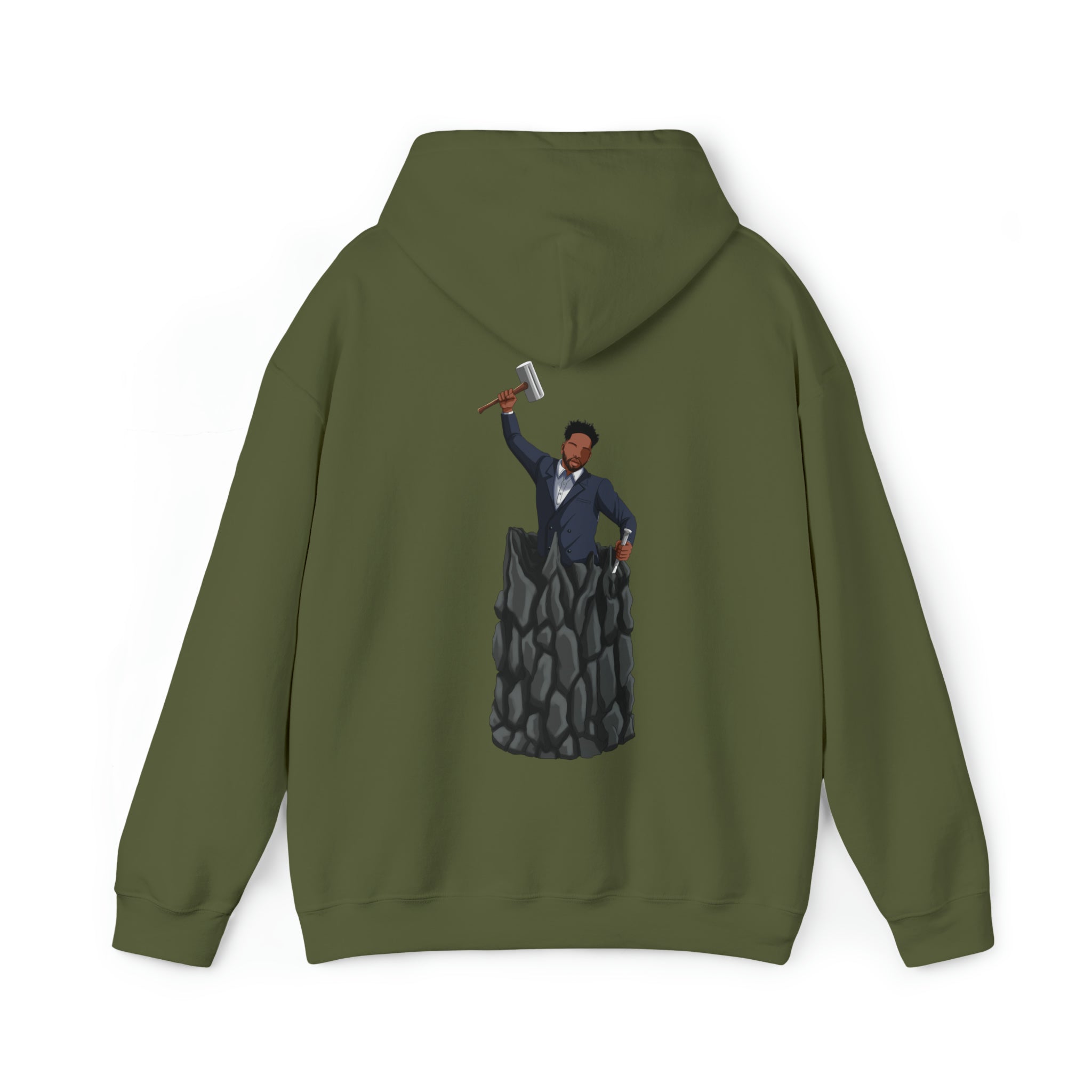 A person working hard to better his/herself - Heavy Blend™ Self-Made Hoodie - Man #1 - Breakthrough Collection