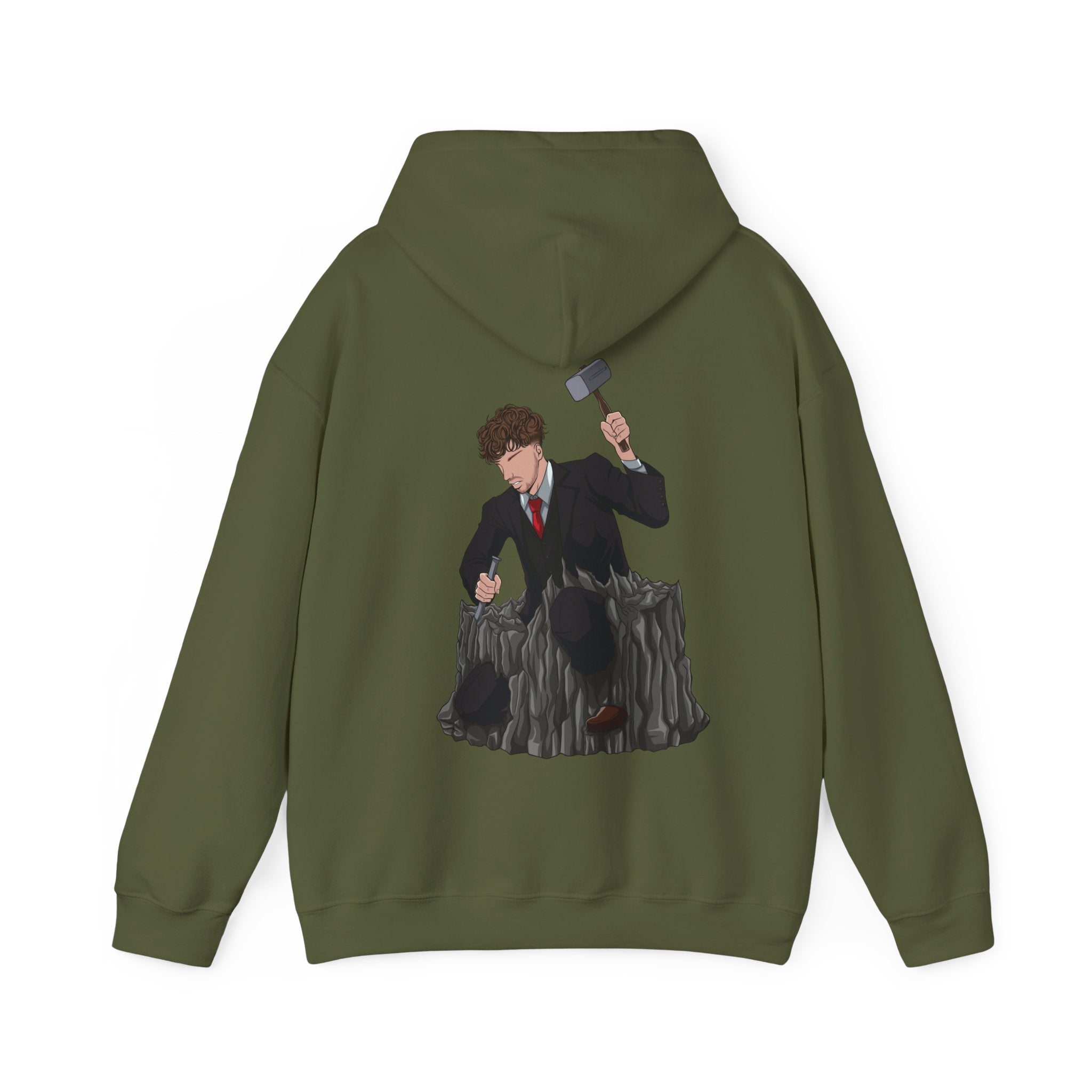 A person working hard to better his/herself - Heavy Blend™ Hoodie - Man #17 - Breakthrough Collection