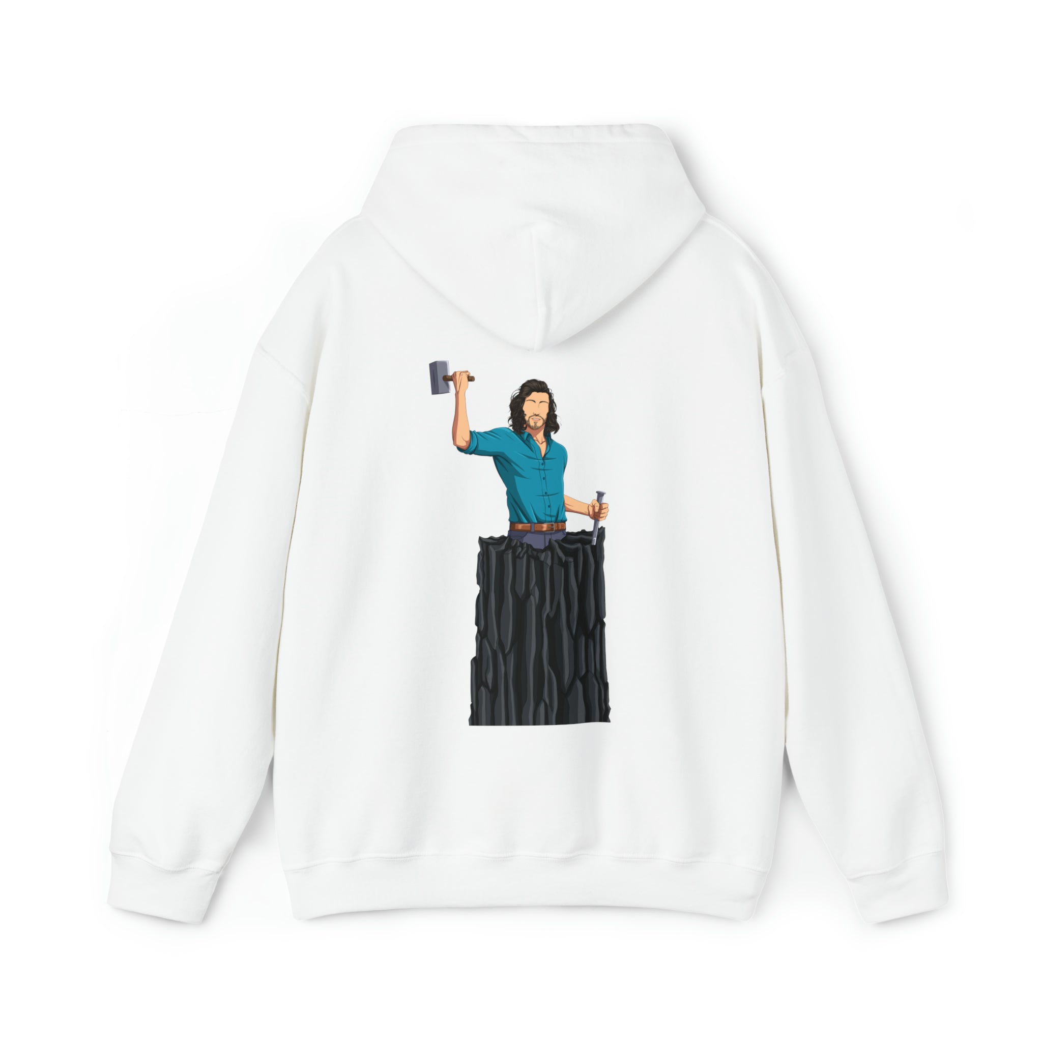A person working hard to better his/herself - Heavy Blend™ Self-Made Hoodie - Man #10