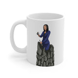 A person working hard to better his/herself - Ceramic Mug 11oz - Self-Made Woman #2 - Breakthrough Collection