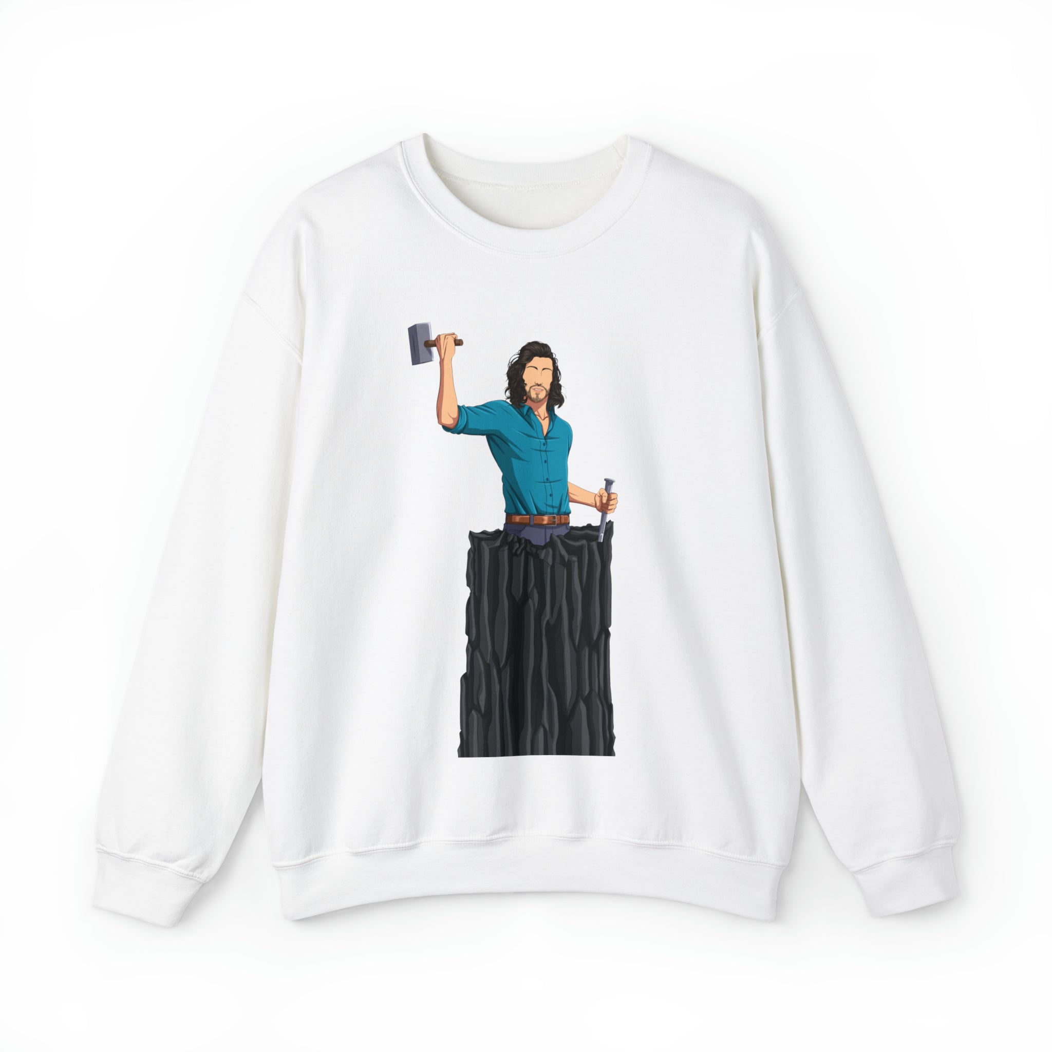 A person working hard to better his/herself - Self-Made Sweatshirt Heavy Blend™ Crewneck - Man #10 - Breakthrough Collection