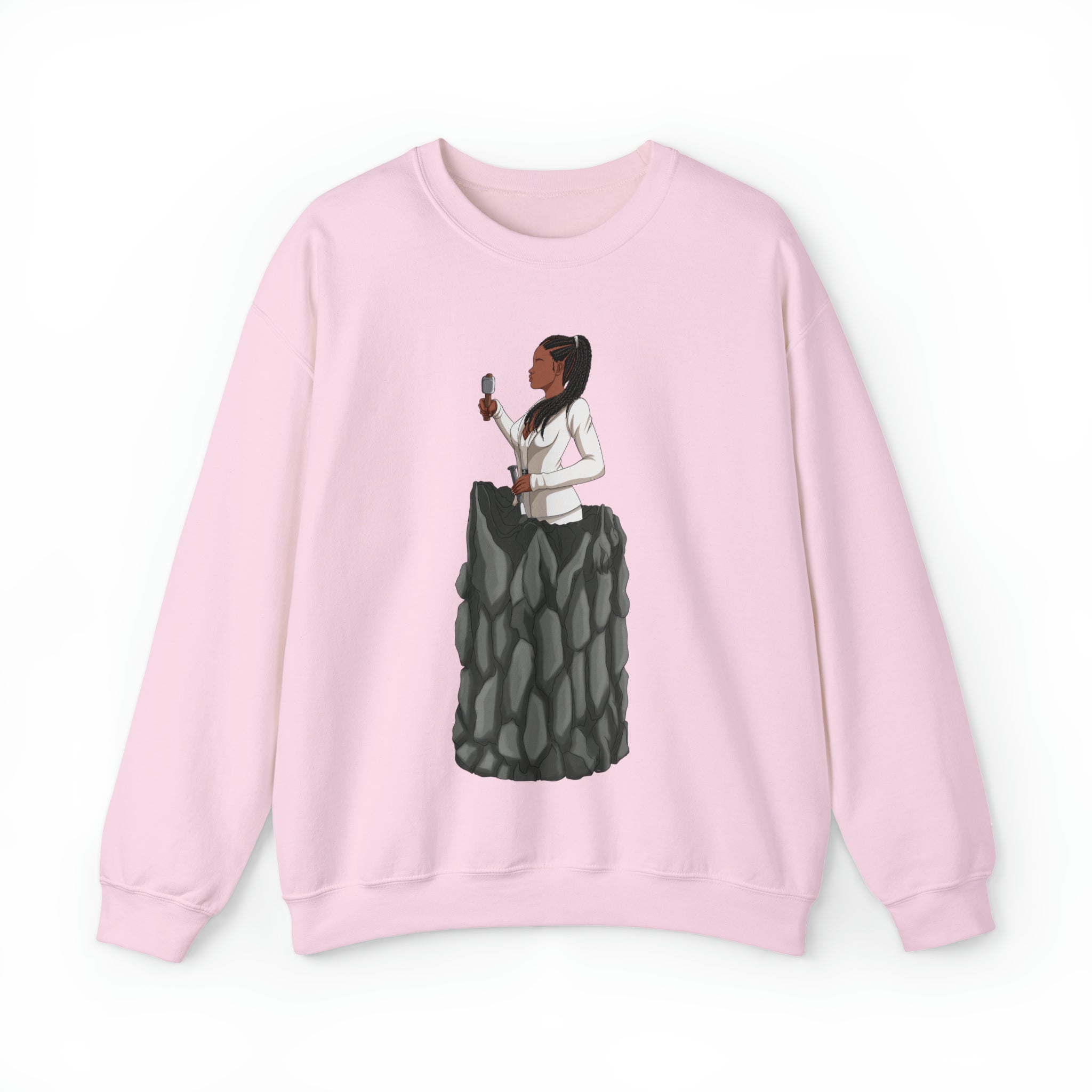 A person working hard to better his/herself - Self-Made Sweatshirt Heavy Blend™ Crewneck - woman #4 -Breakthrough Collection