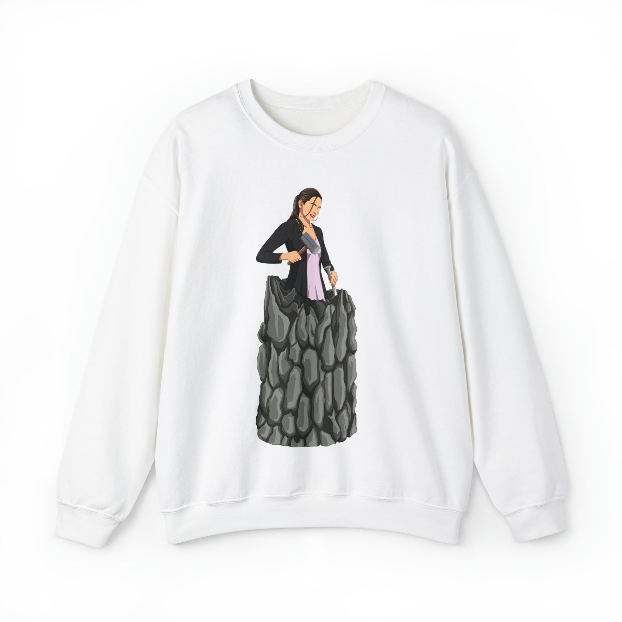 A person working hard to better his/herself - Self-Made Sweatshirt Heavy Blend™ Crewneck - woman #8 - Breakthrough Collection