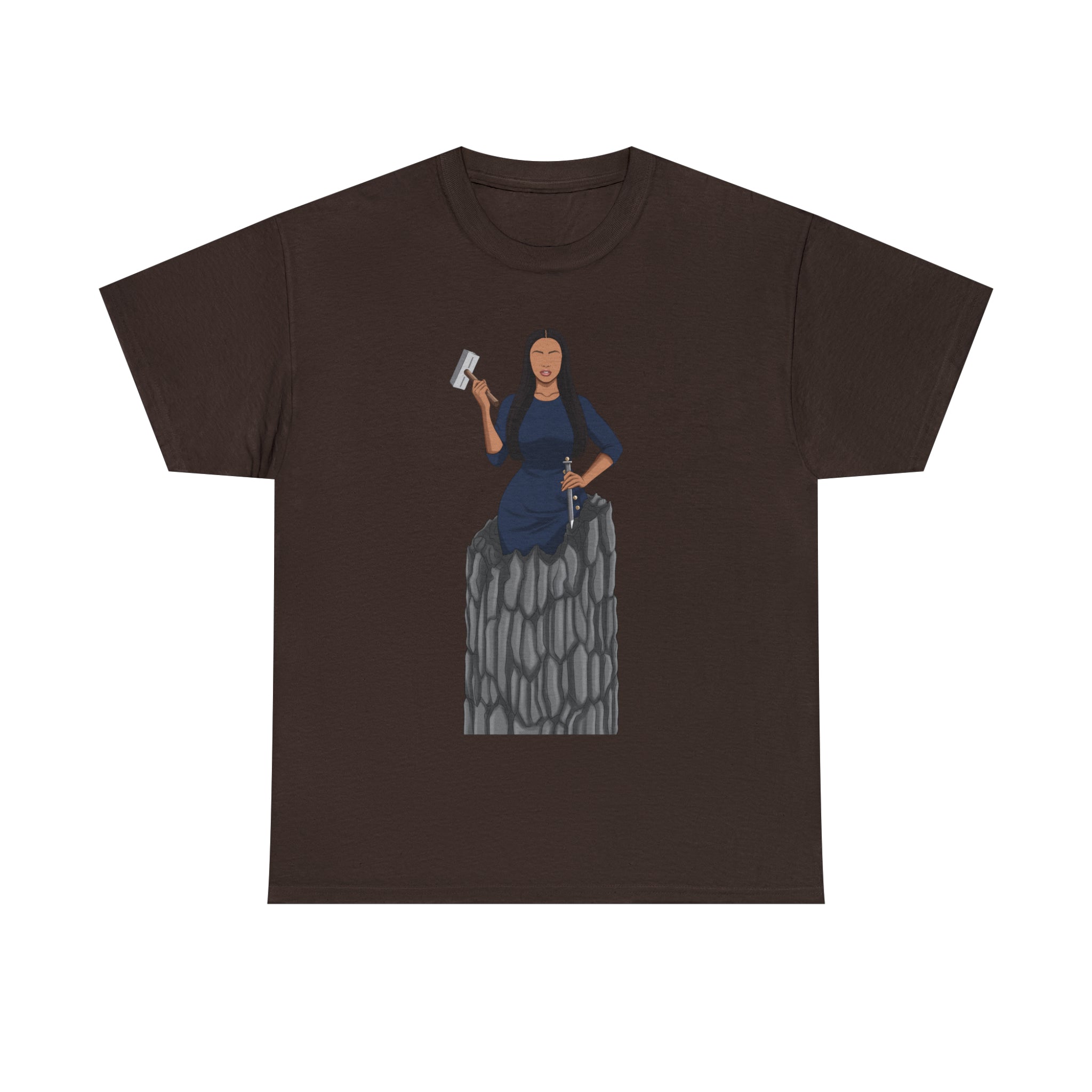 A person working hard to better his/herself - Heavy Cotton Self-Made T-shirt - self-made woman #9 - Breakthrough Collection