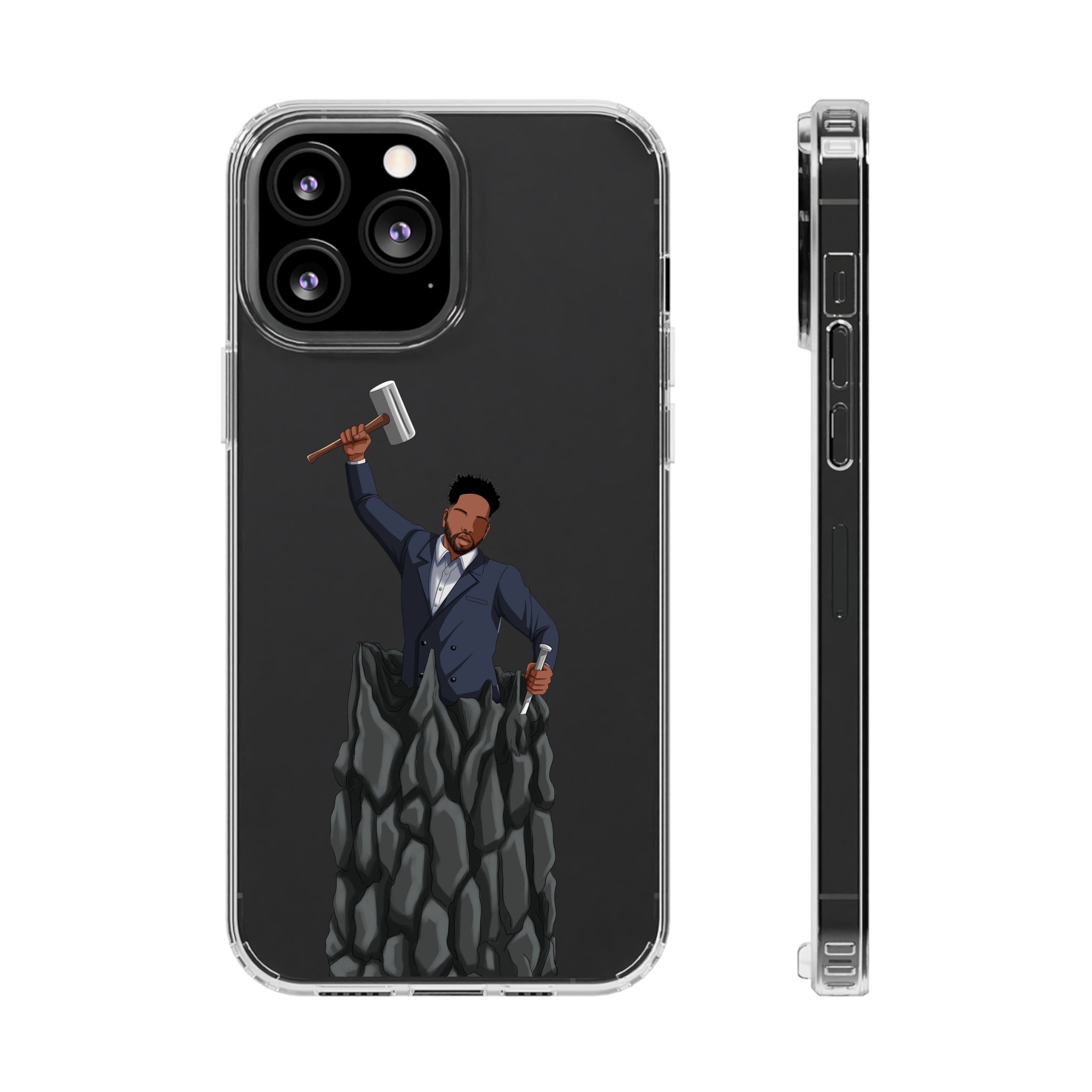 A person working hard to better his/herself - Clear Case - Self-Made Man #1 - Breakthrough Collection
