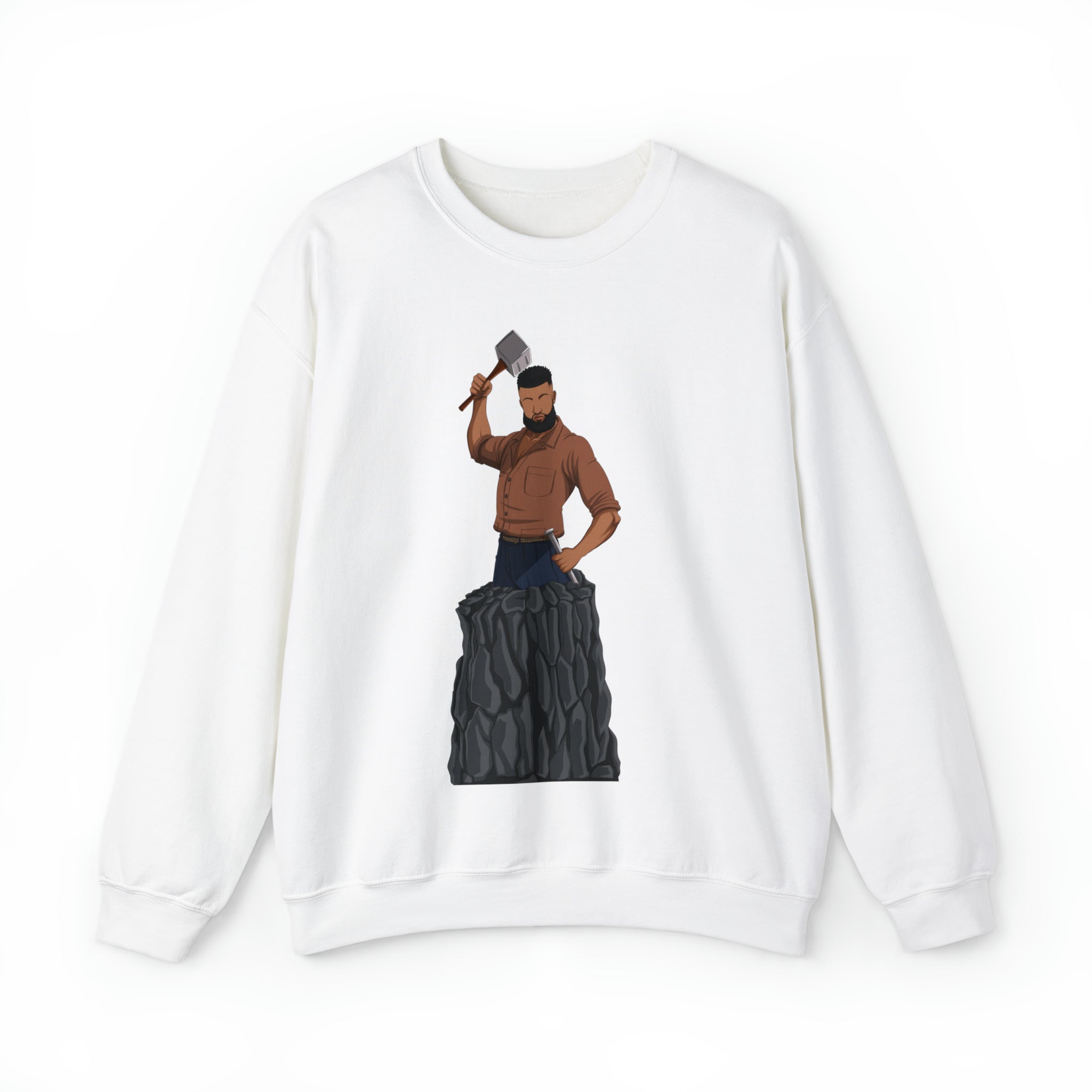 A person working hard to better his/herself - Self-Made Sweatshirt Heavy Blend™ Crewneck - Man #9 - Breakthrough Collection