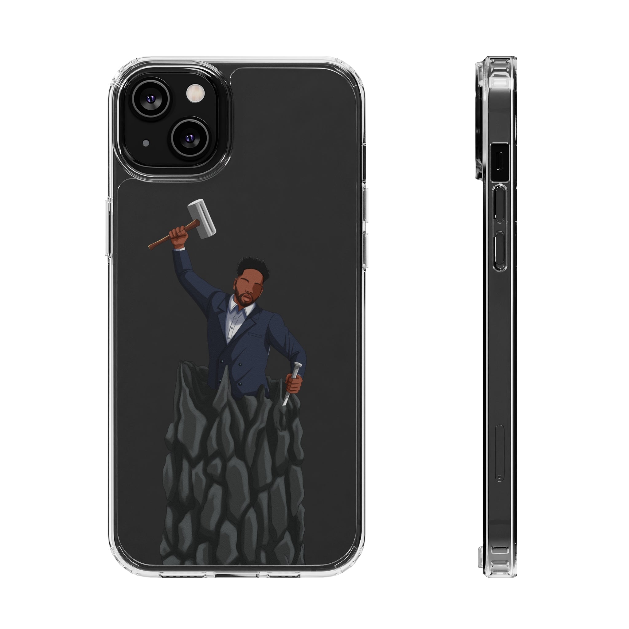 A person working hard to better his/herself - Clear Case - Self-Made Man #1 - Breakthrough Collection