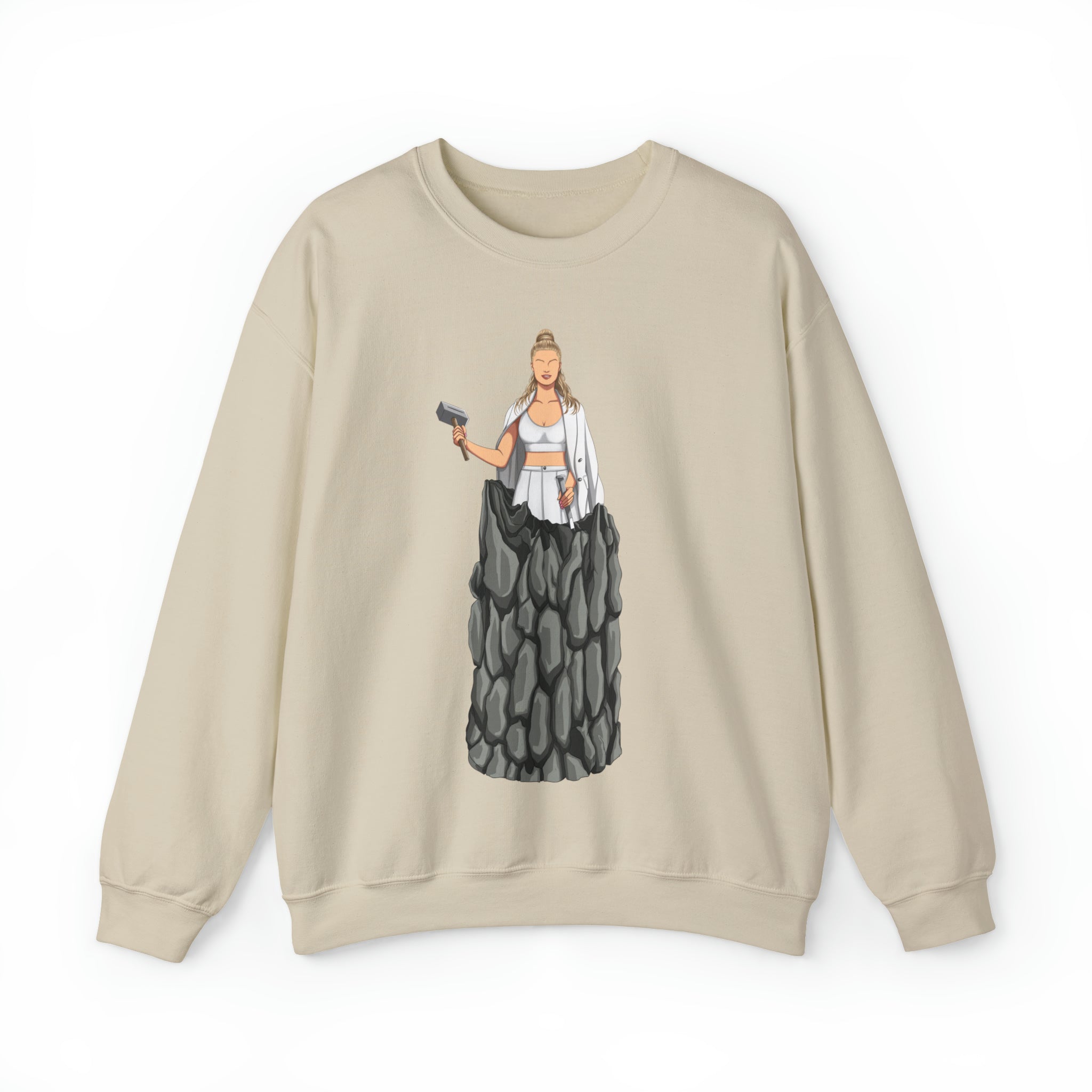 A person working hard to better his/herself - Self-Made Sweatshirt Heavy Blend™ Crewneck - woman #11 - Breakthrough Collection