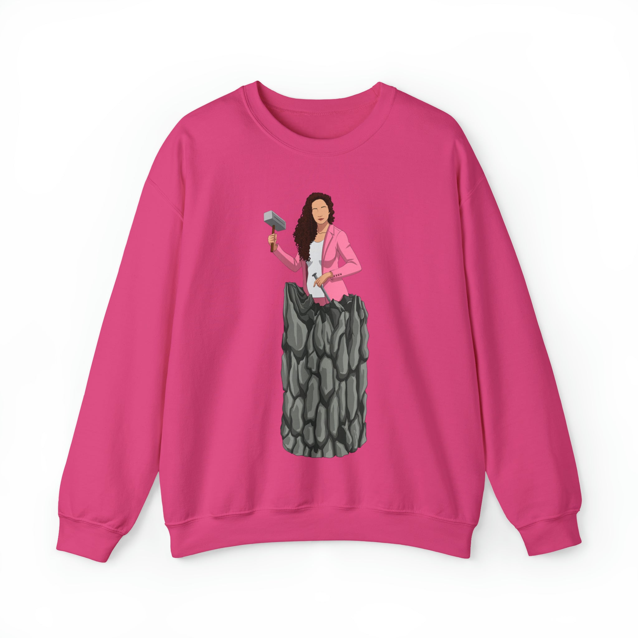 A person working hard to better his/herself - Self-Made Sweatshirt Heavy Blend™ Crewneck - woman #13 - Breakthrough Collection