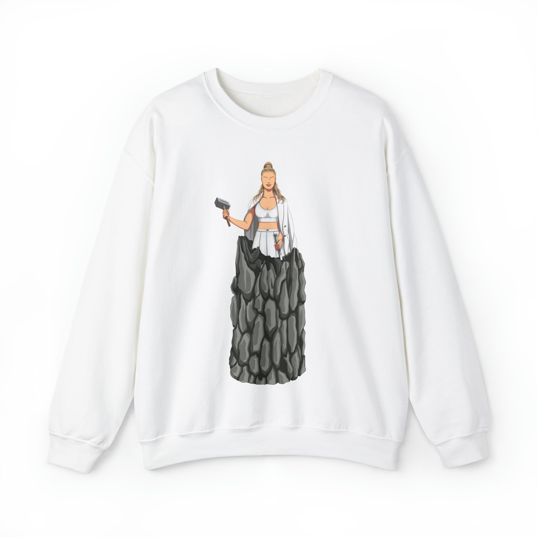 A person working hard to better his/herself - Self-Made Sweatshirt Heavy Blend™ Crewneck - woman #11 - Breakthrough Collection