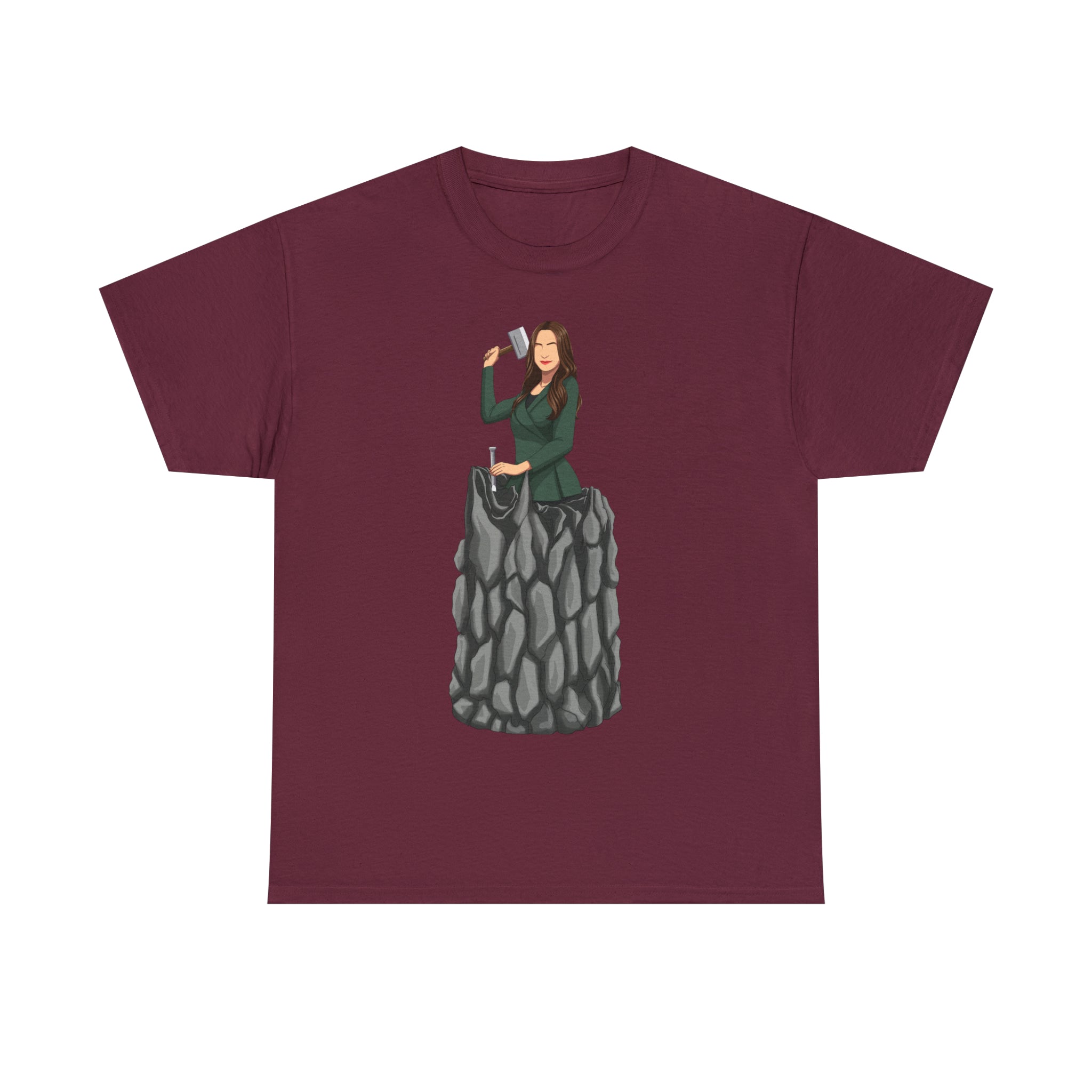 A person working hard to better his/herself - Heavy Cotton Self-Made T-shirt - self-made woman #5 - Breakthrough Collection