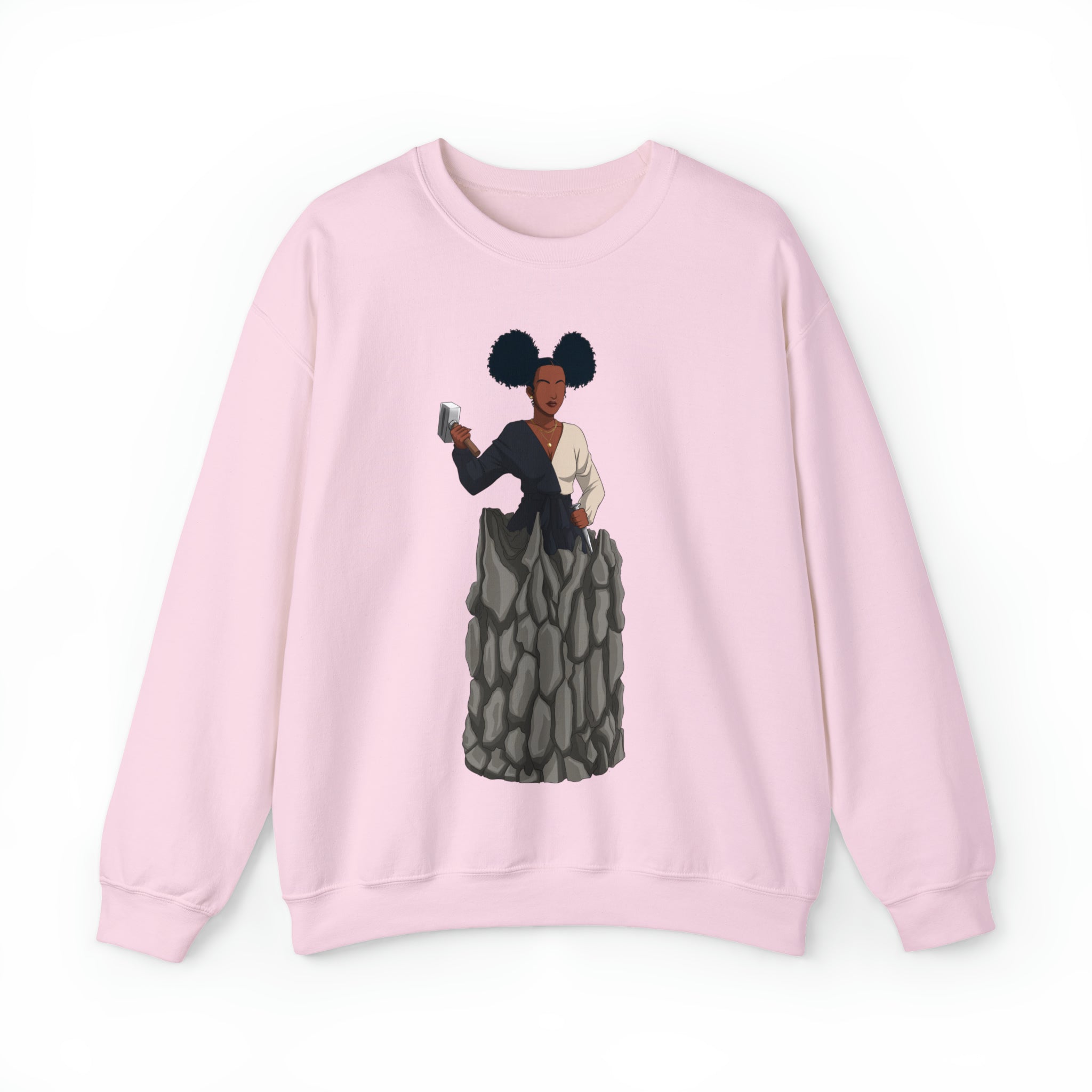 A person working hard to better his/herself - Self-Made Sweatshirt Heavy Blend™ Crewneck - woman #10 - Breakthrough Collection