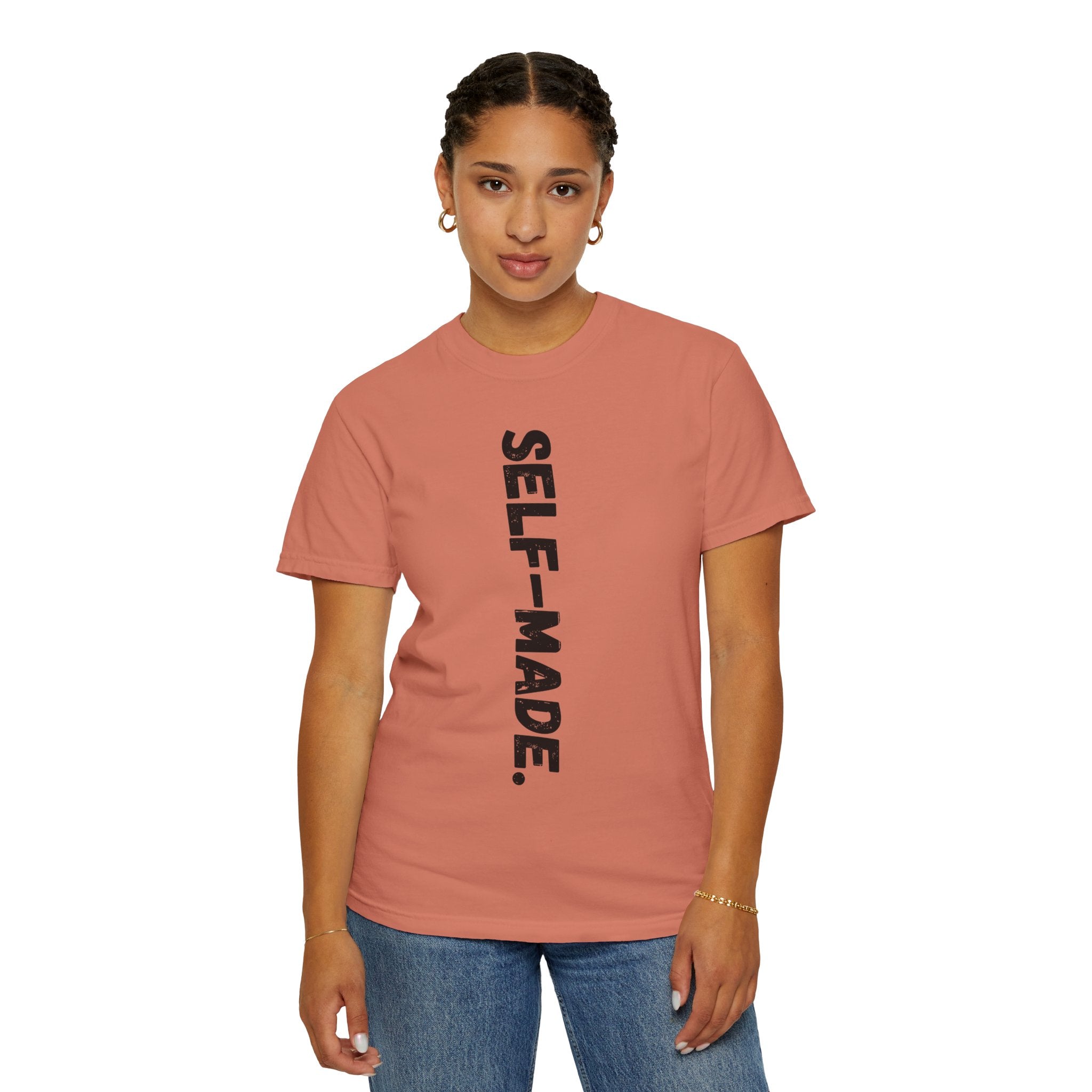 A person working hard to better his/herself - Self-Made. Unisex Garment-Dyed T-shirt