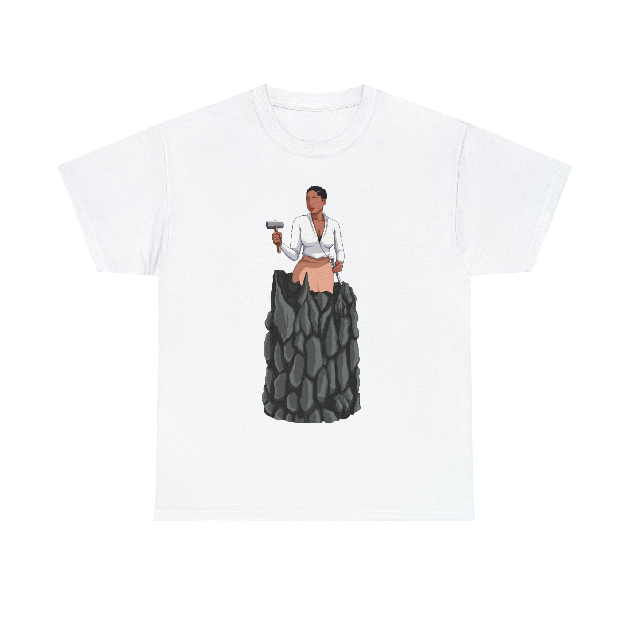 A person working hard to better his/herself - Heavy Cotton Self-Made T-shirt - self-made woman #1 - Breakthrough Collection