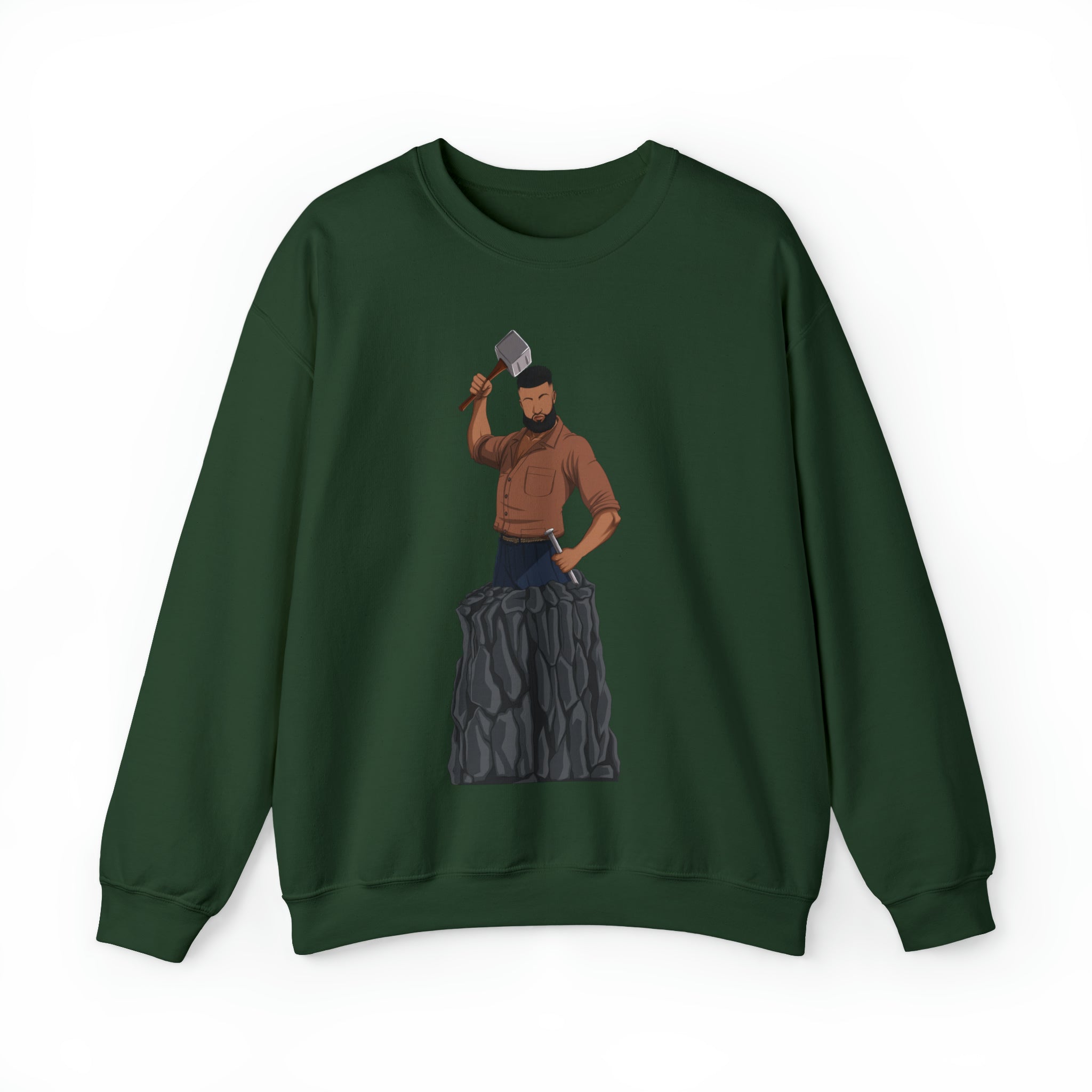 A person working hard to better his/herself - Self-Made Sweatshirt Heavy Blend™ Crewneck - Man #9 - Breakthrough Collection