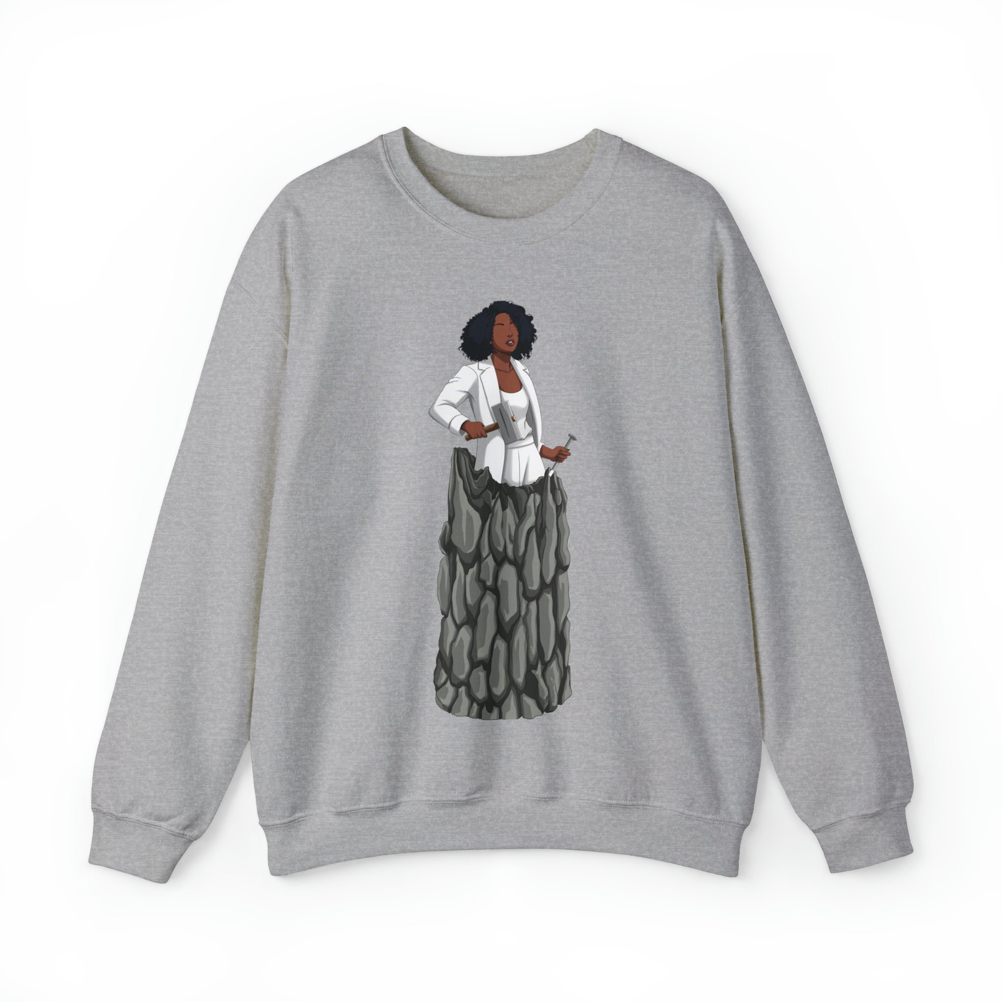 A person working hard to better his/herself - Self-Made Sweatshirt Heavy Blend™ Crewneck - woman #12 - Breakthrough Collection