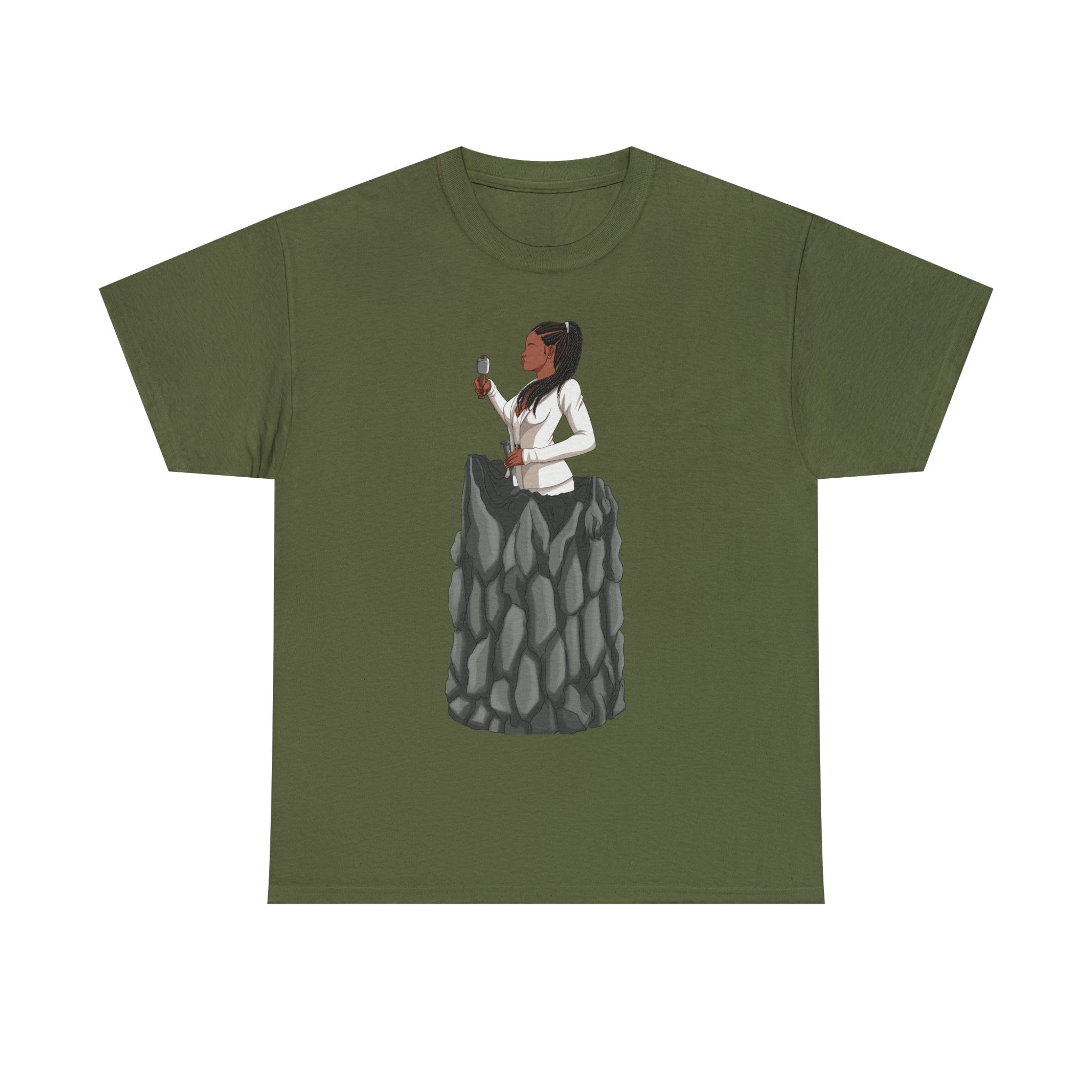 A person working hard to better his/herself - Heavy Cotton Self-Made T-shirt - self-made woman #4 - Breakthrough Collection