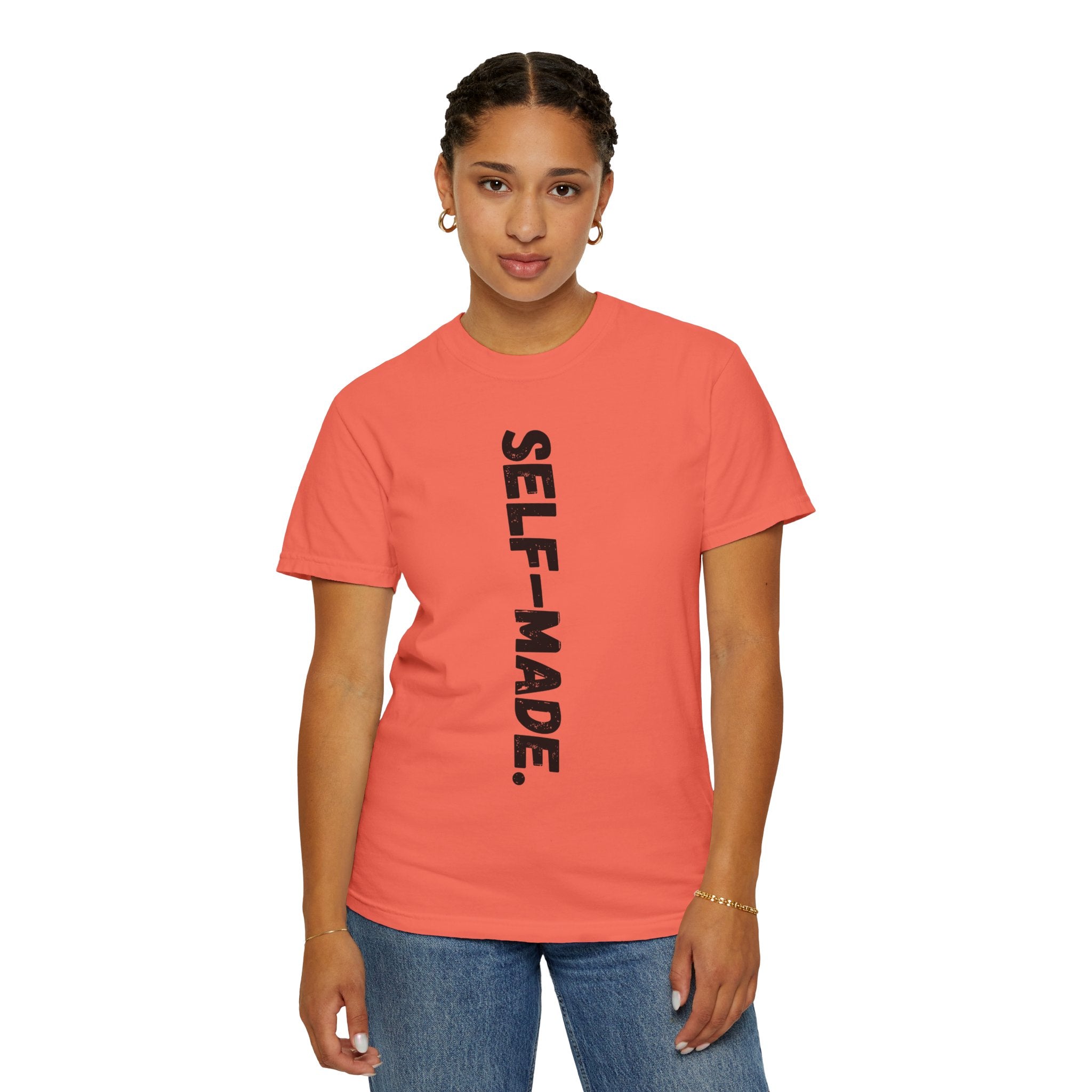 A person working hard to better his/herself - Self-Made. Unisex Garment-Dyed T-shirt