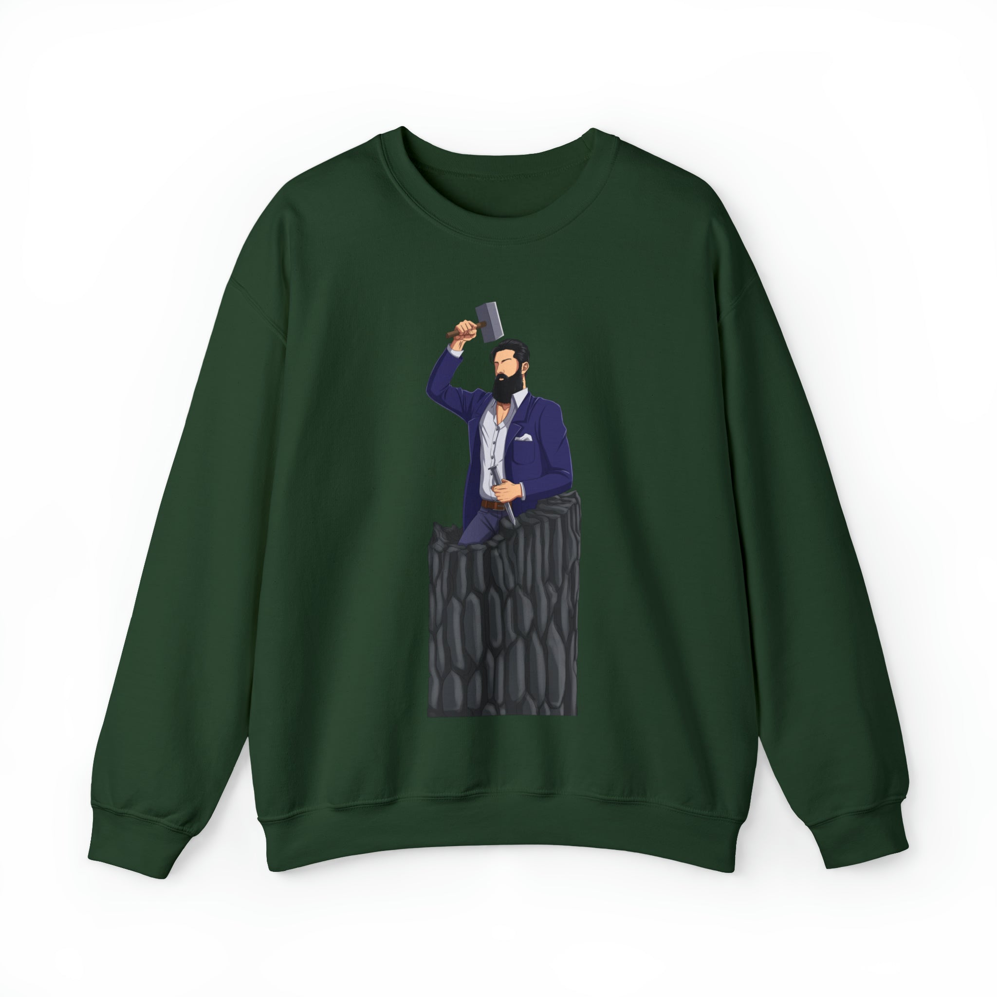 A person working hard to better his/herself - Self-Made Sweatshirt Heavy Blend™ Crewneck - Man #12 - Breakthrough Collection