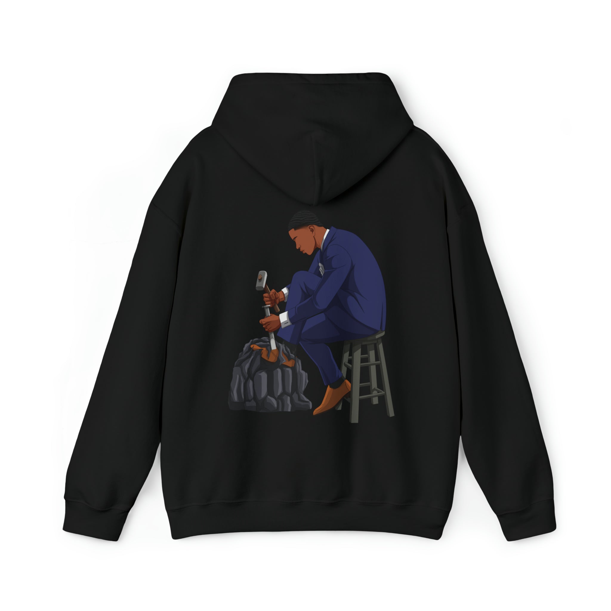 A person working hard to better his/herself - Heavy Blend™ Self-Made Hoodie - Man #11