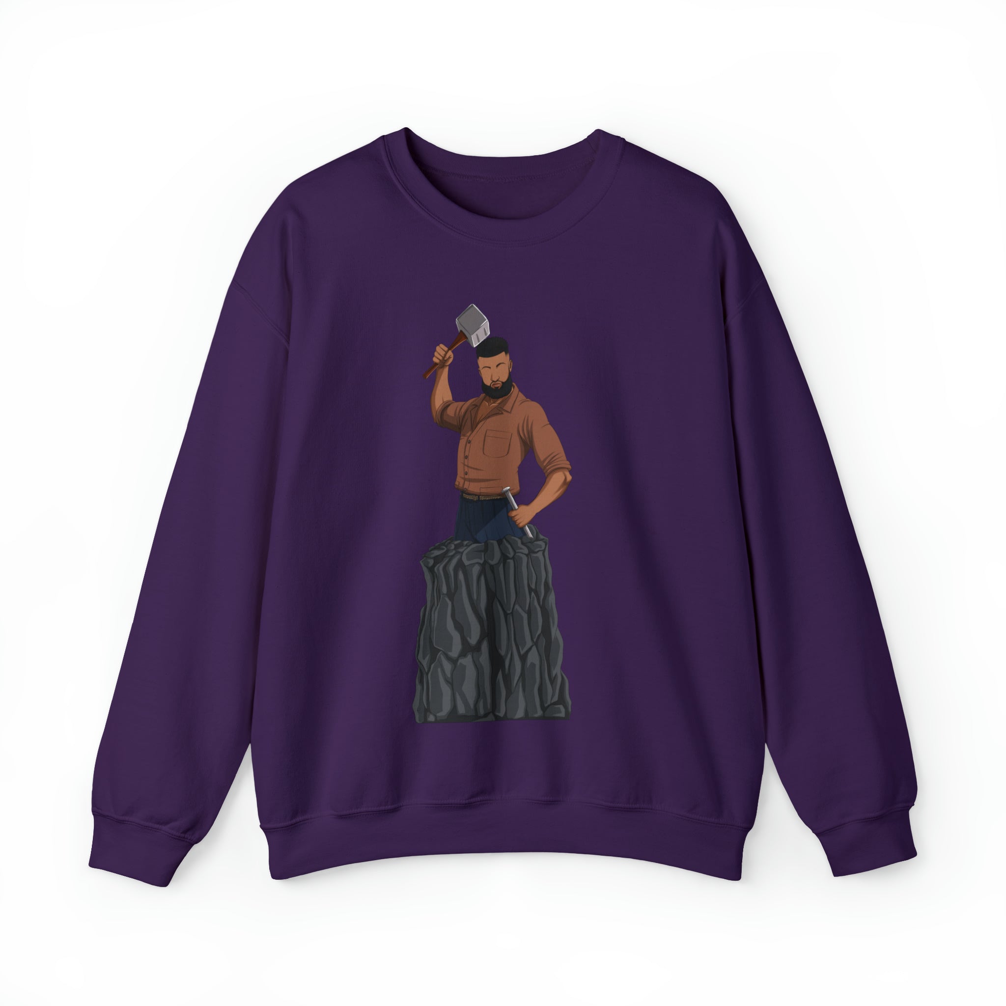 A person working hard to better his/herself - Self-Made Sweatshirt Heavy Blend™ Crewneck - Man #9 - Breakthrough Collection