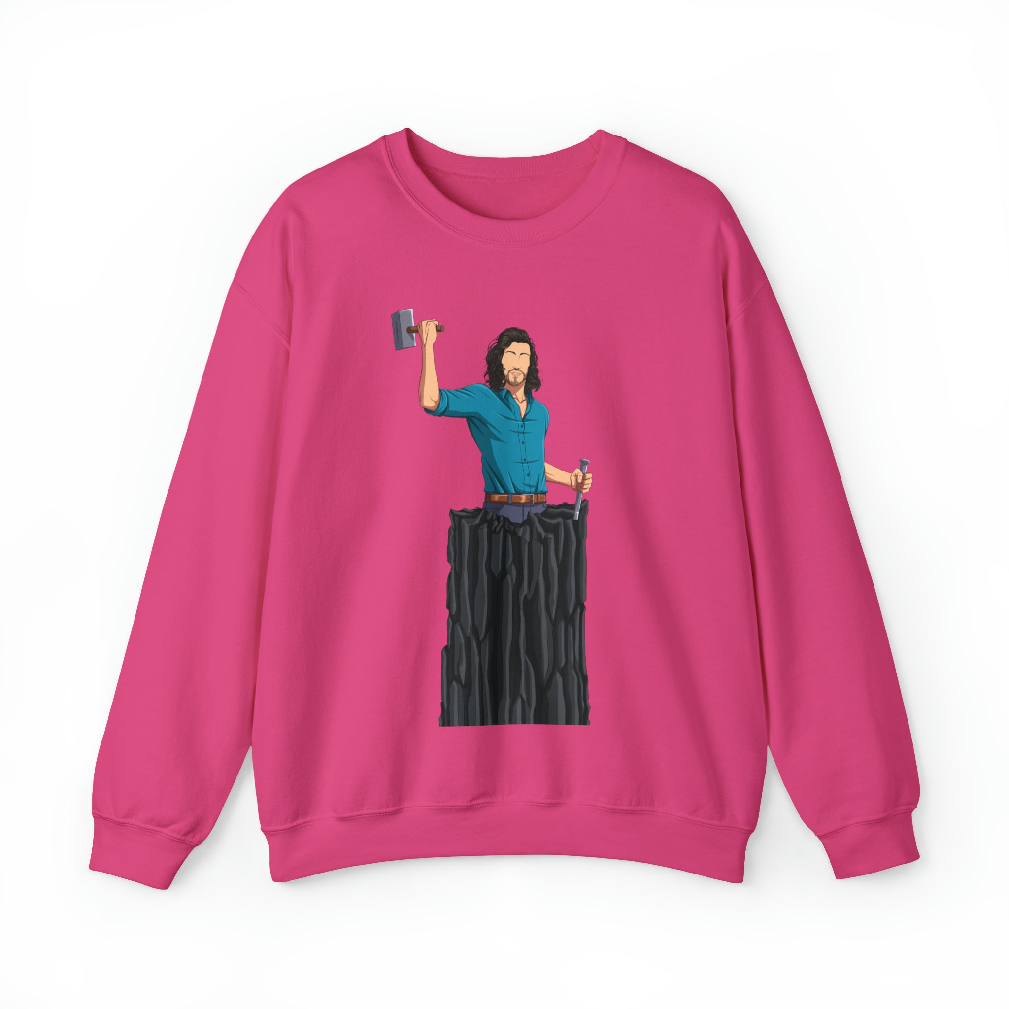 A person working hard to better his/herself - Self-Made Sweatshirt Heavy Blend™ Crewneck - Man #10 - Breakthrough Collection