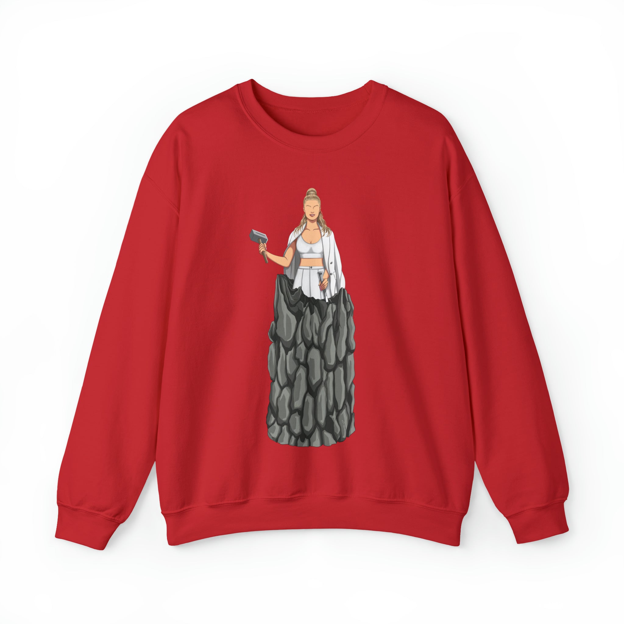 A person working hard to better his/herself - Self-Made Sweatshirt Heavy Blend™ Crewneck - woman #11 - Breakthrough Collection
