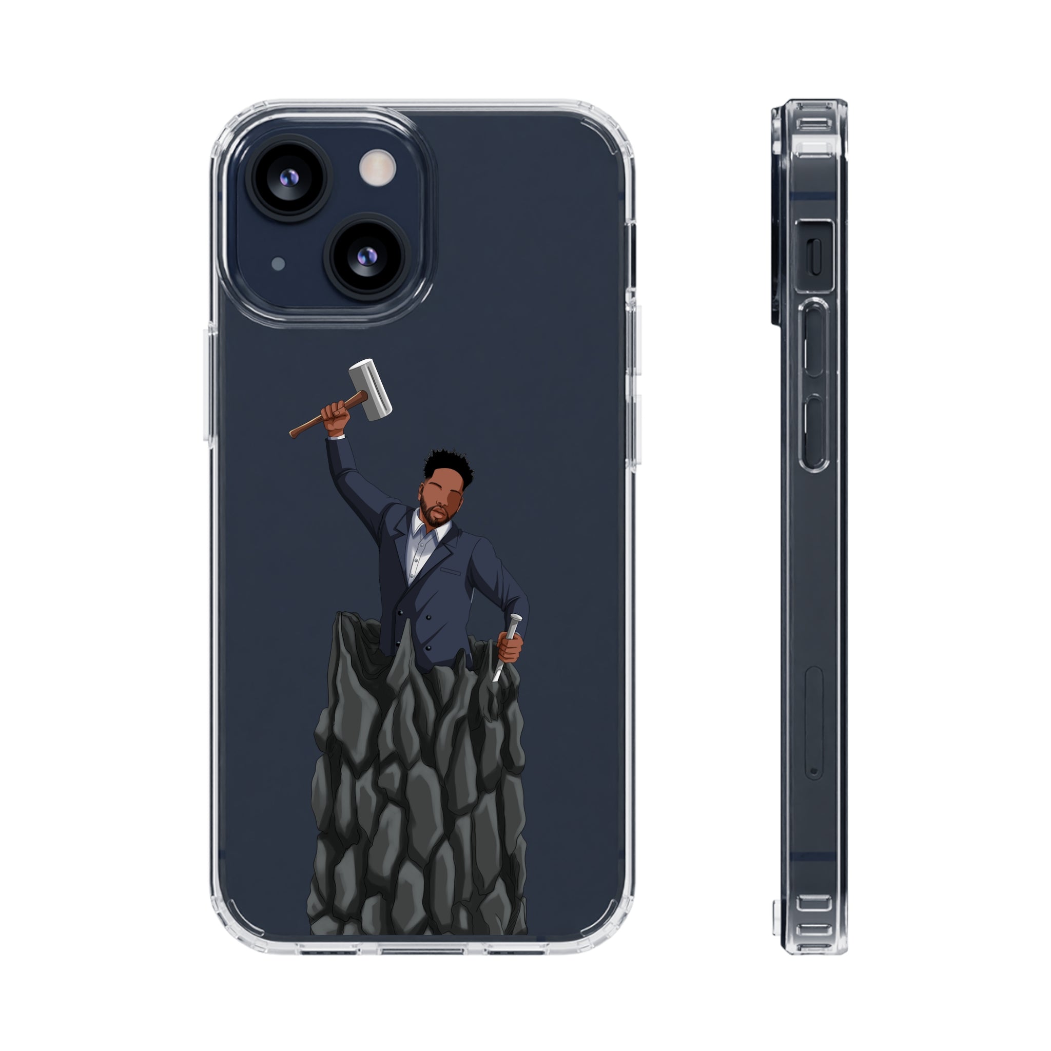 A person working hard to better his/herself - Clear Case - Self-Made Man #1 - Breakthrough Collection