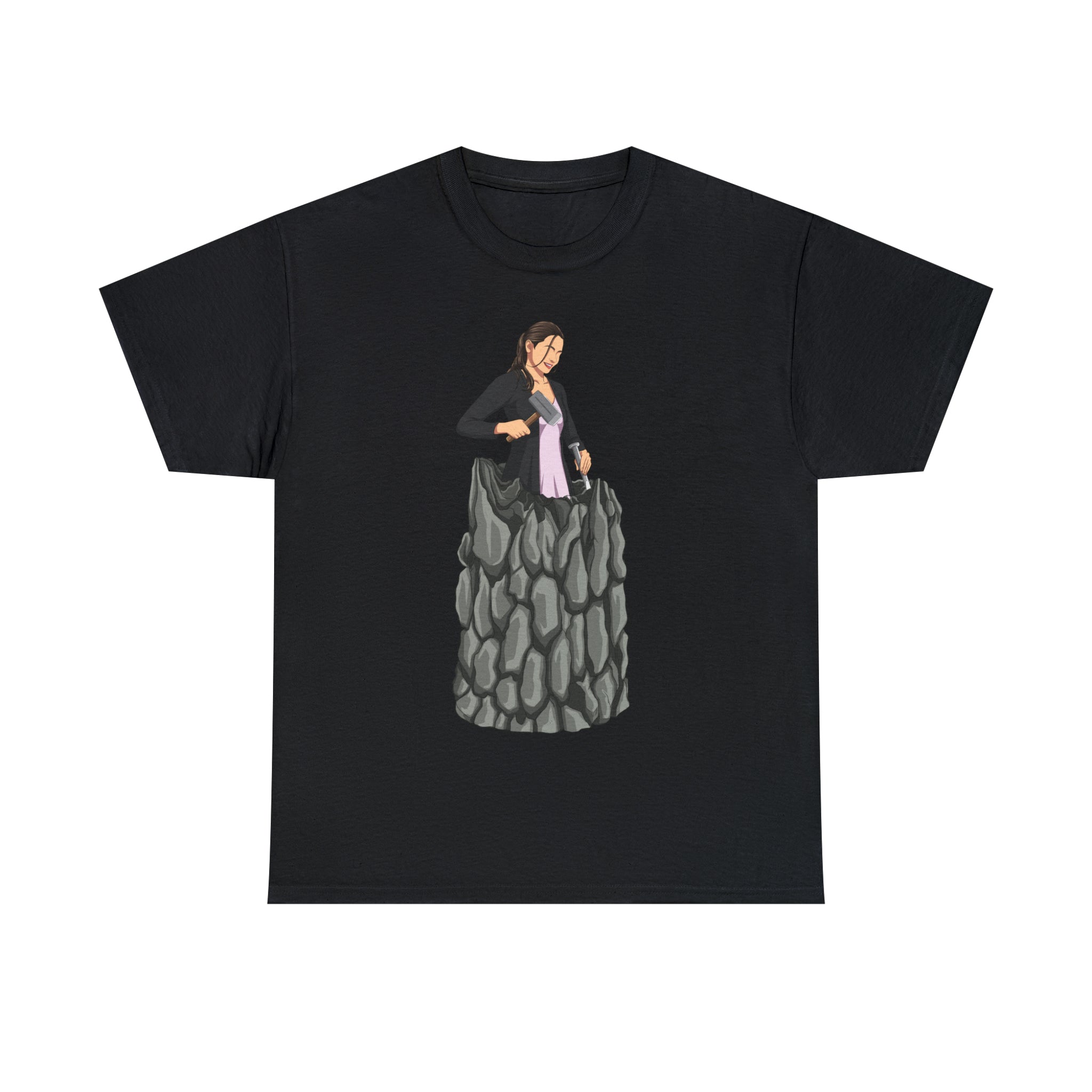 A person working hard to better his/herself - Heavy Cotton Self-Made T-shirt - self-made woman #8 - Breakthrough Collection