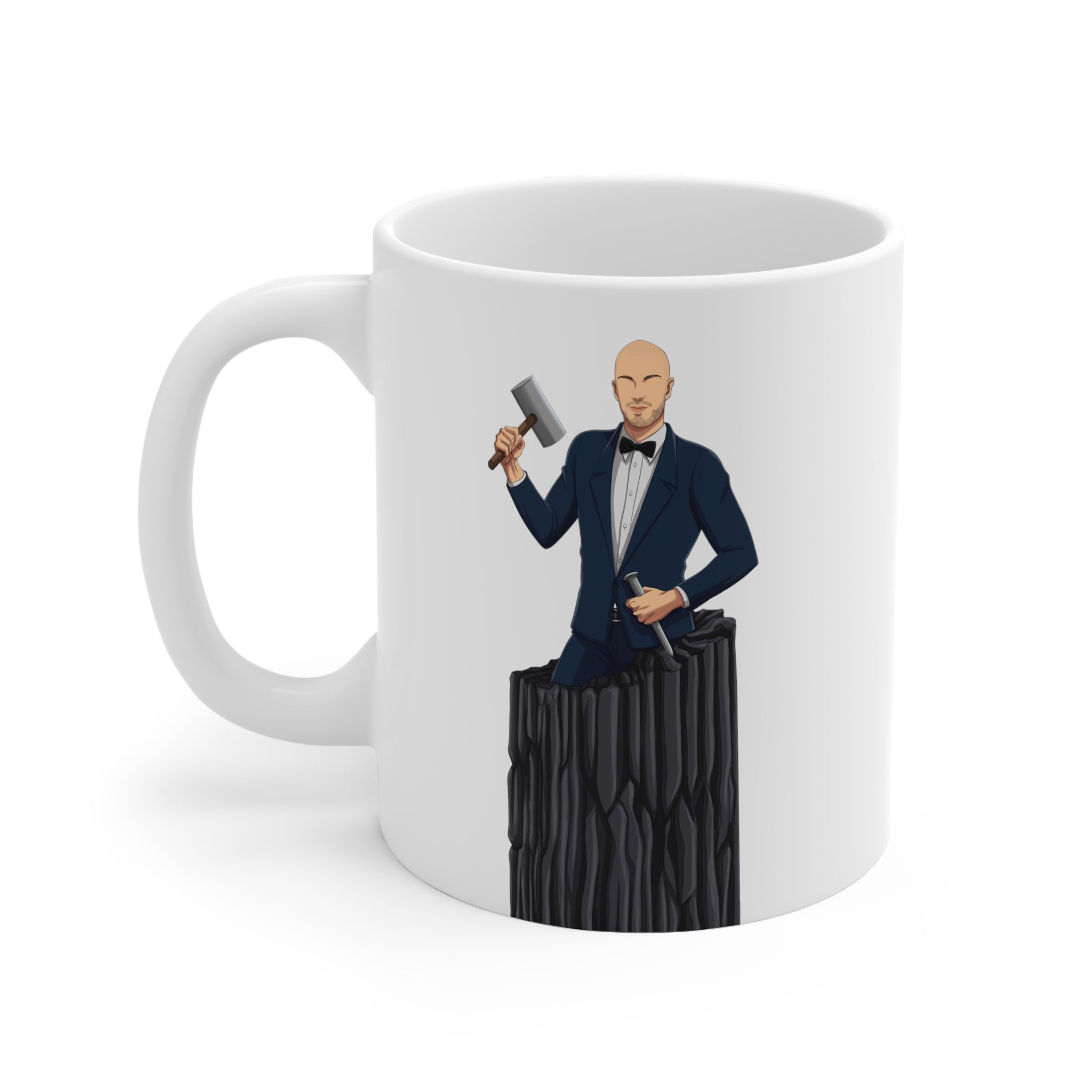 A person working hard to better his/herself - Ceramic Mug 11oz - Self-Made Man #16