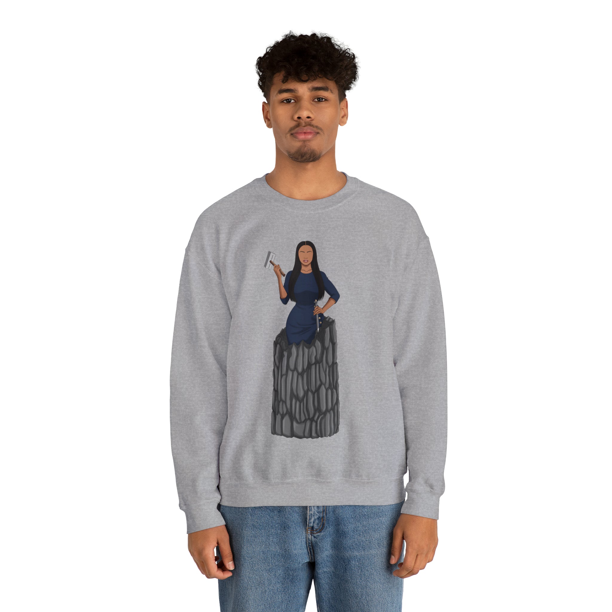 A person working hard to better his/herself - Self-Made Sweatshirt Heavy Blend™ Crewneck - woman #9 - Breakthrough Collection
