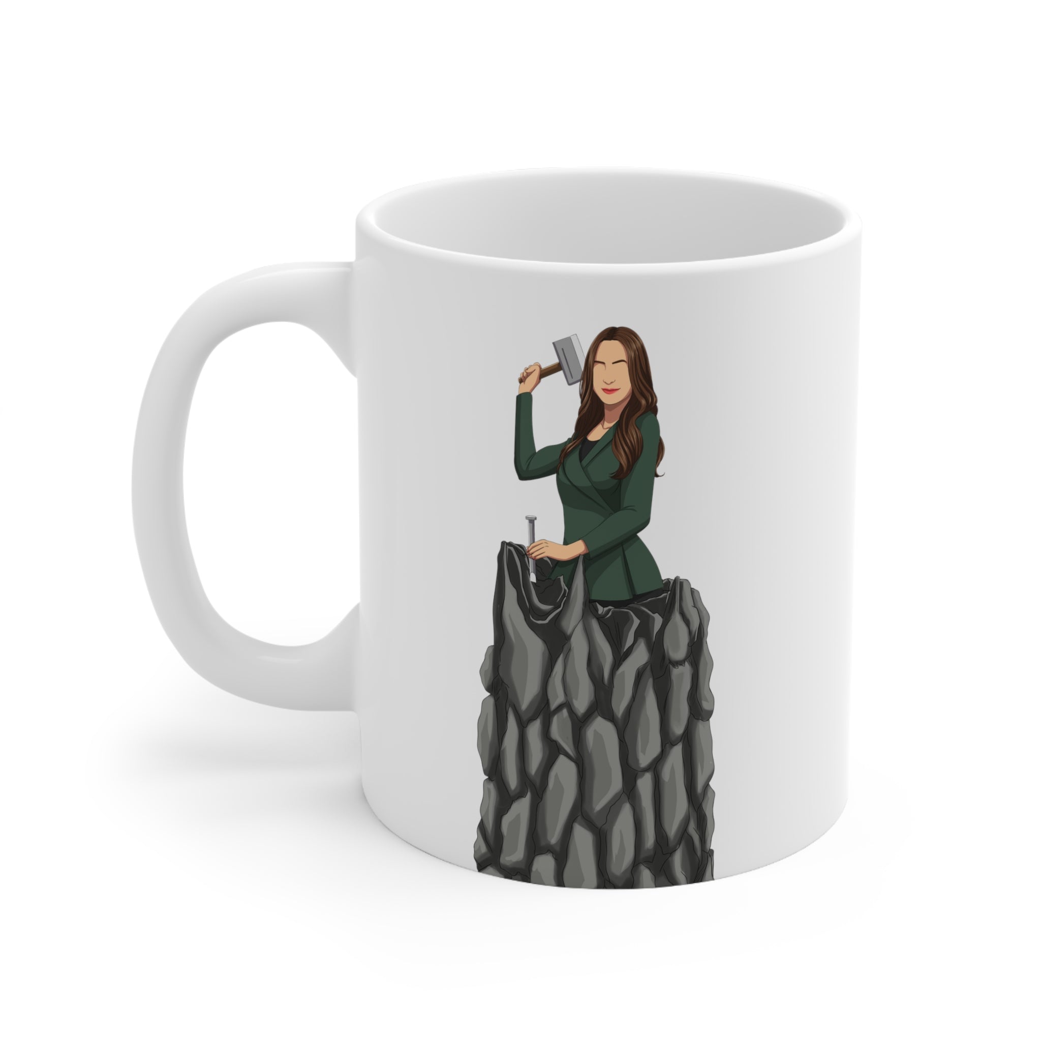 A person working hard to better his/herself - Ceramic Mug 11oz - Self-Made Woman #5 - Breakthrough Collection