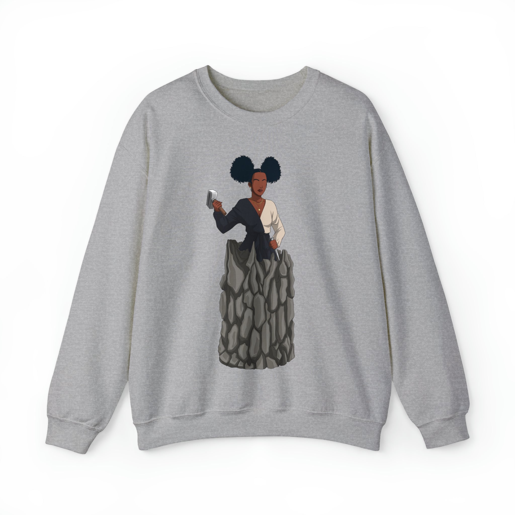 A person working hard to better his/herself - Self-Made Sweatshirt Heavy Blend™ Crewneck - woman #10 - Breakthrough Collection