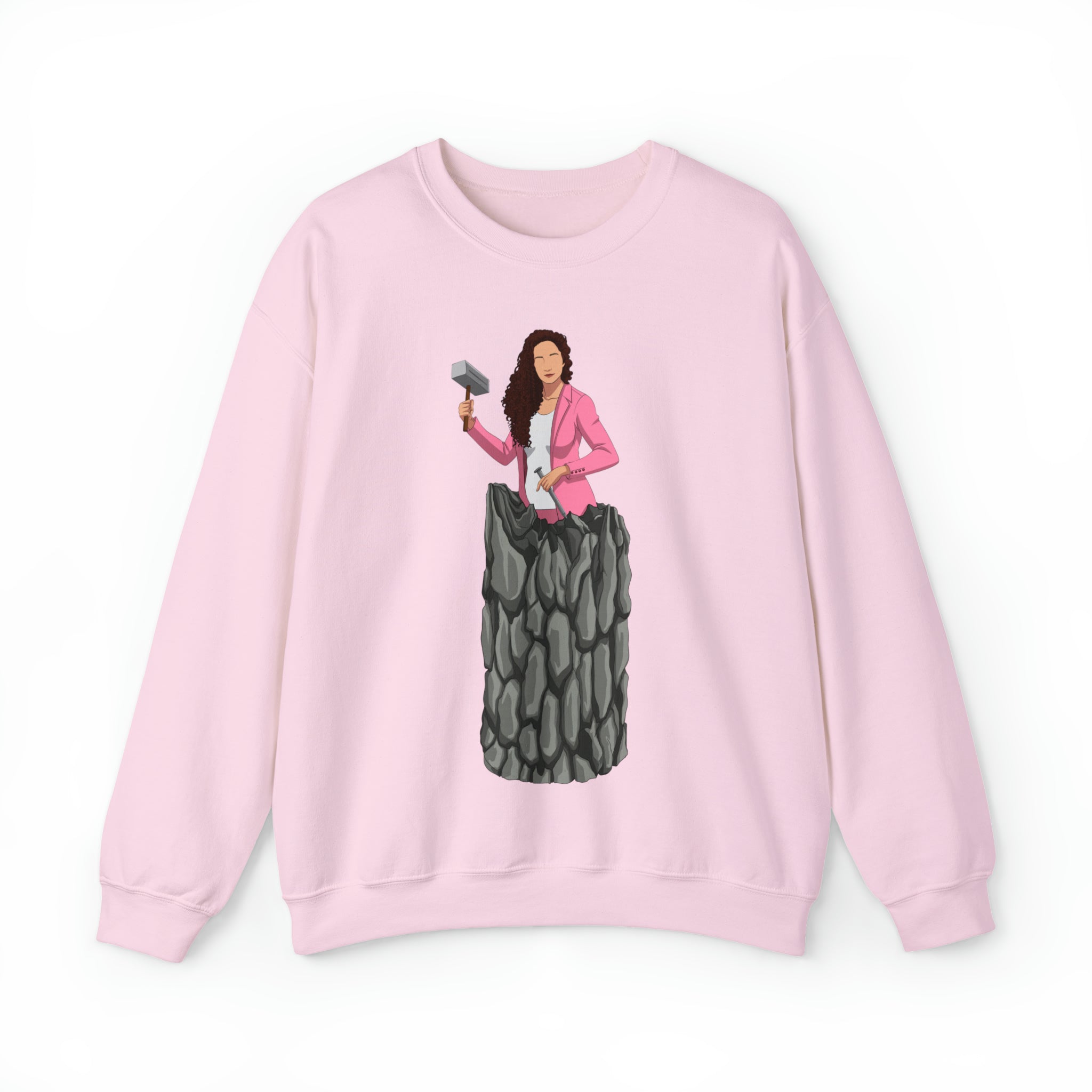 A person working hard to better his/herself - Self-Made Sweatshirt Heavy Blend™ Crewneck - woman #13 - Breakthrough Collection