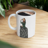 A person working hard to better his/herself - Ceramic Mug 11oz - Self-Made Woman #5 - Breakthrough Collection