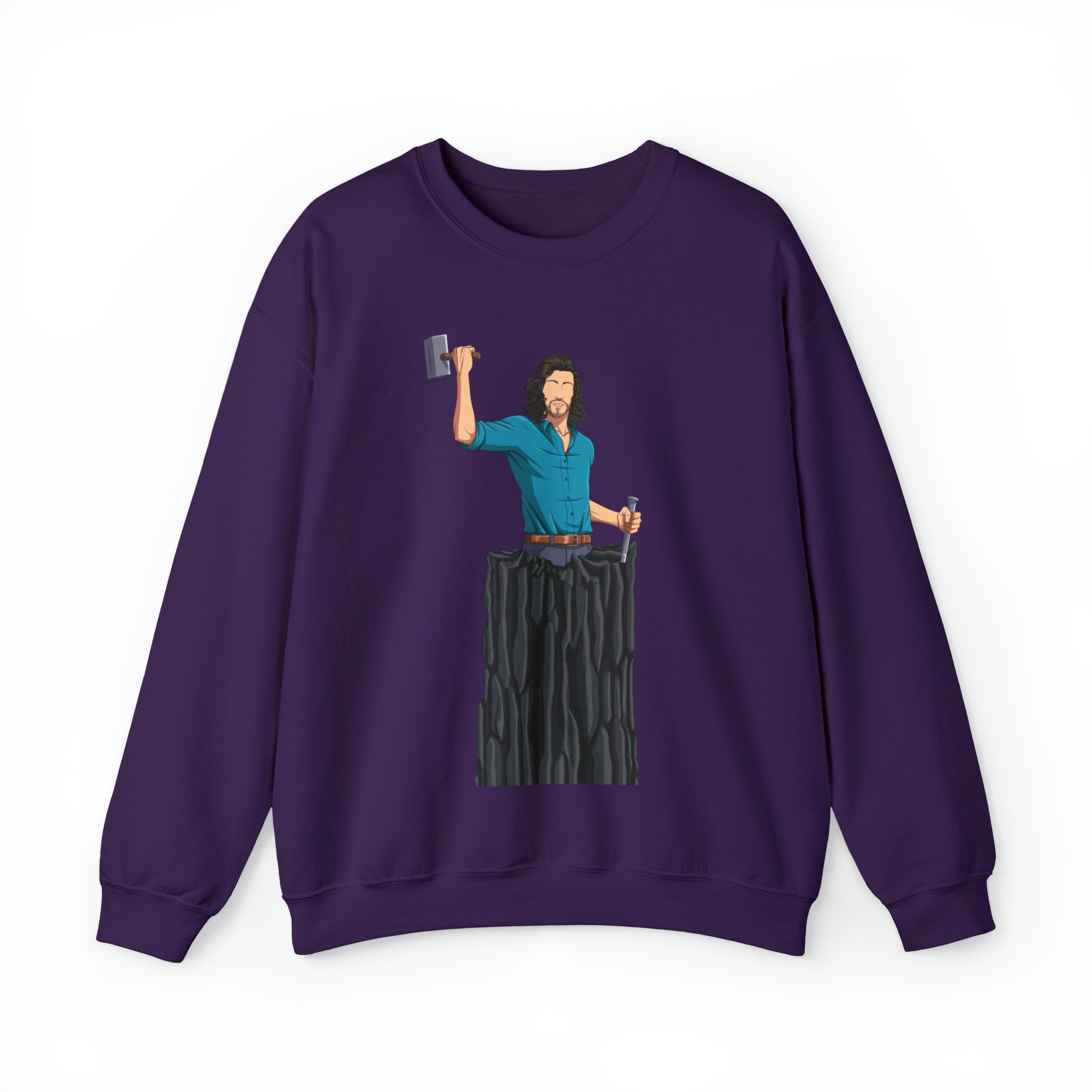 A person working hard to better his/herself - Self-Made Sweatshirt Heavy Blend™ Crewneck - Man #10 - Breakthrough Collection