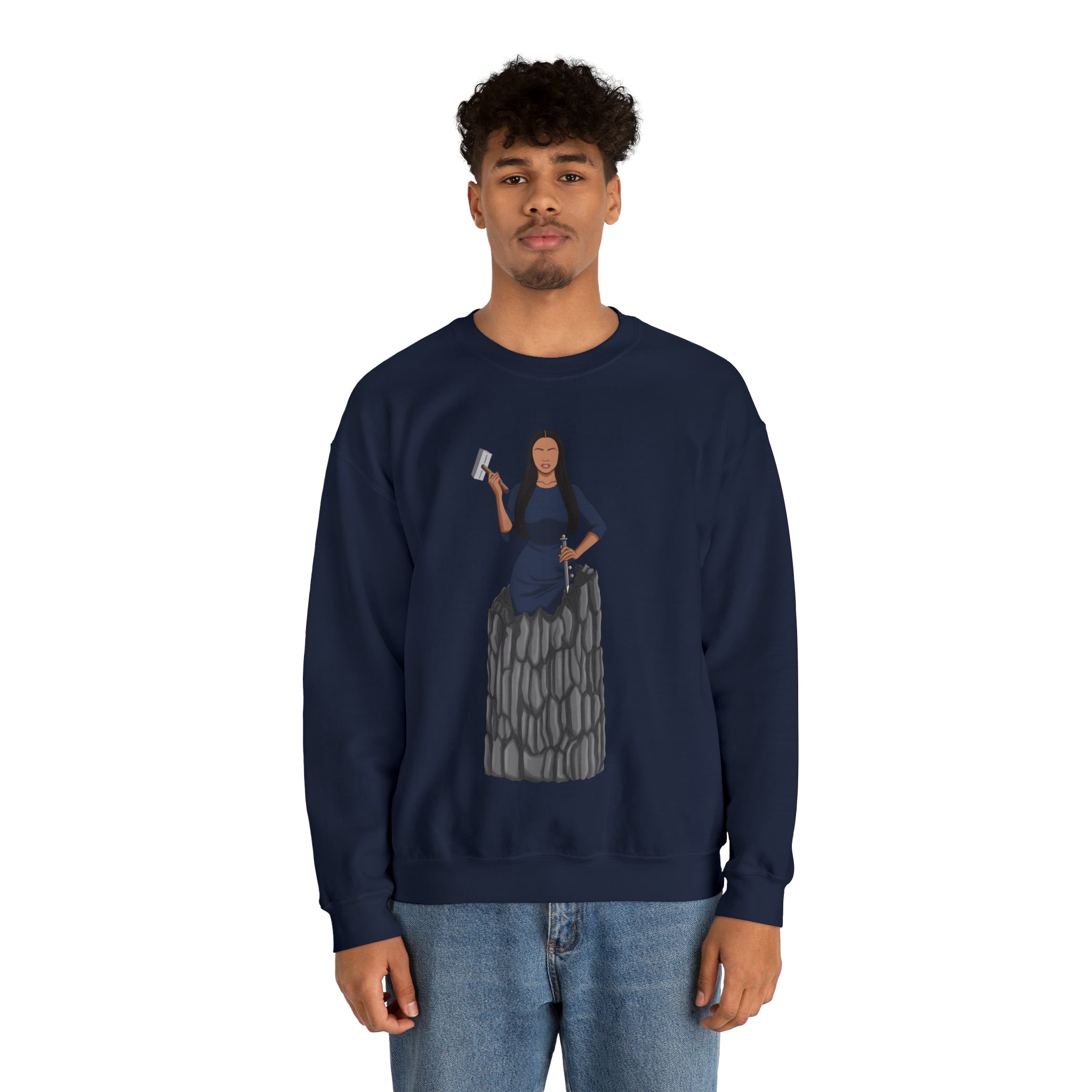 A person working hard to better his/herself - Self-Made Sweatshirt Heavy Blend™ Crewneck - woman #9 - Breakthrough Collection