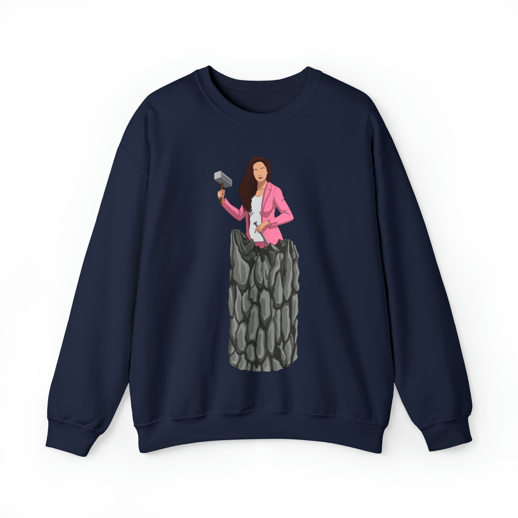 A person working hard to better his/herself - Self-Made Sweatshirt Heavy Blend™ Crewneck - woman #13 - Breakthrough Collection