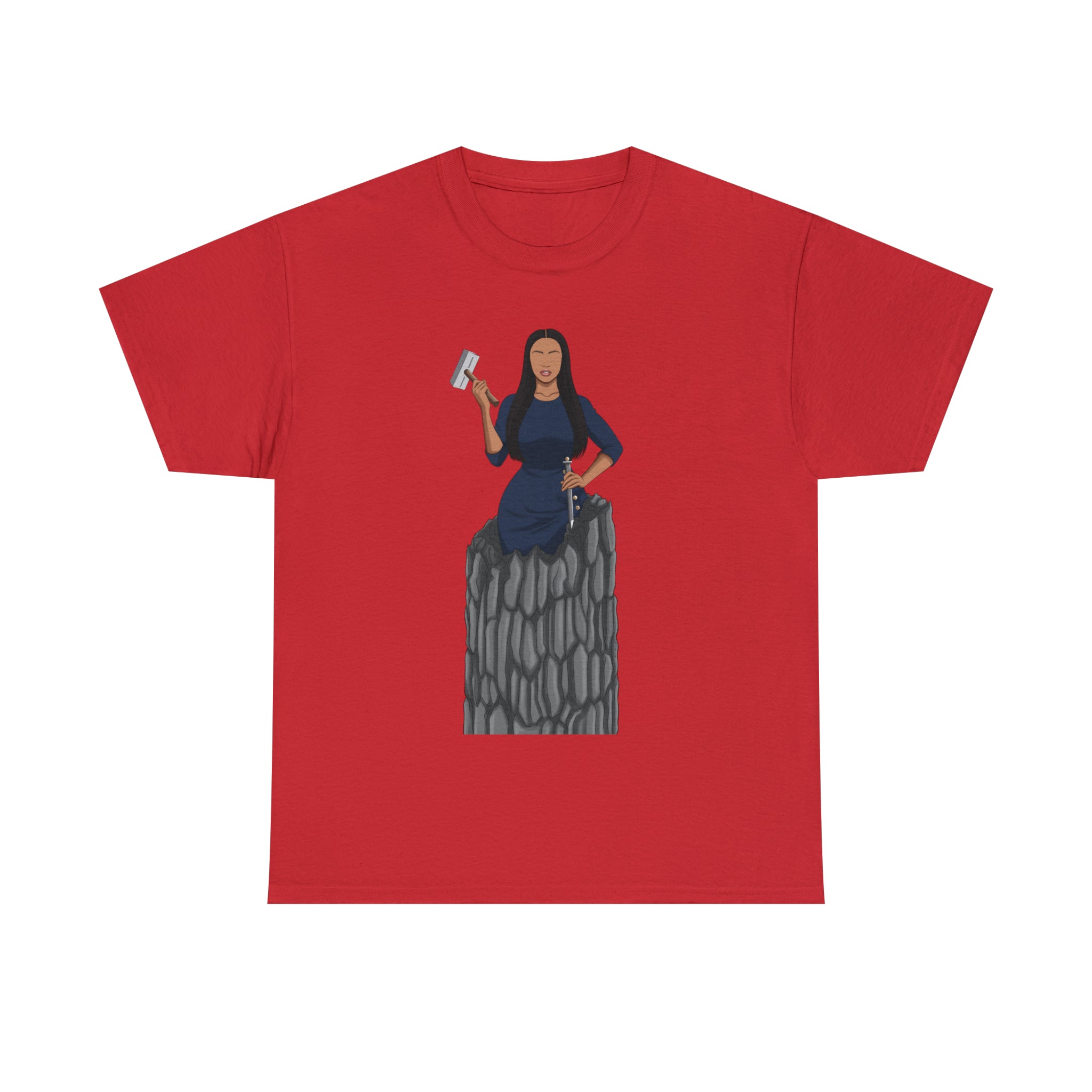 A person working hard to better his/herself - Heavy Cotton Self-Made T-shirt - self-made woman #9 - Breakthrough Collection