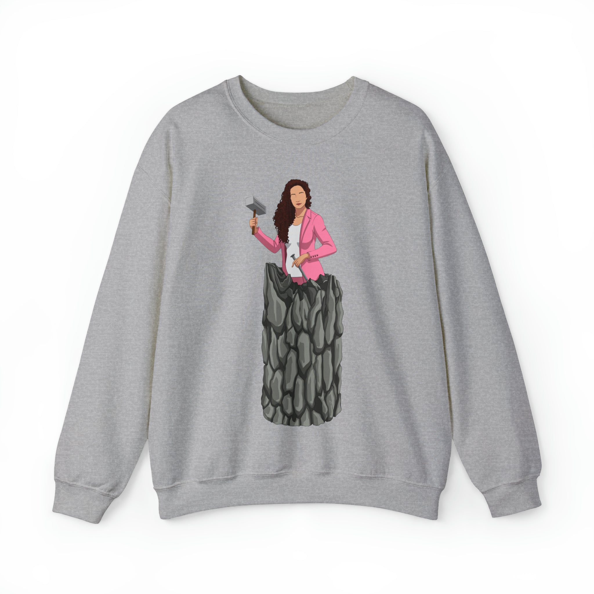 A person working hard to better his/herself - Self-Made Sweatshirt Heavy Blend™ Crewneck - woman #13 - Breakthrough Collection