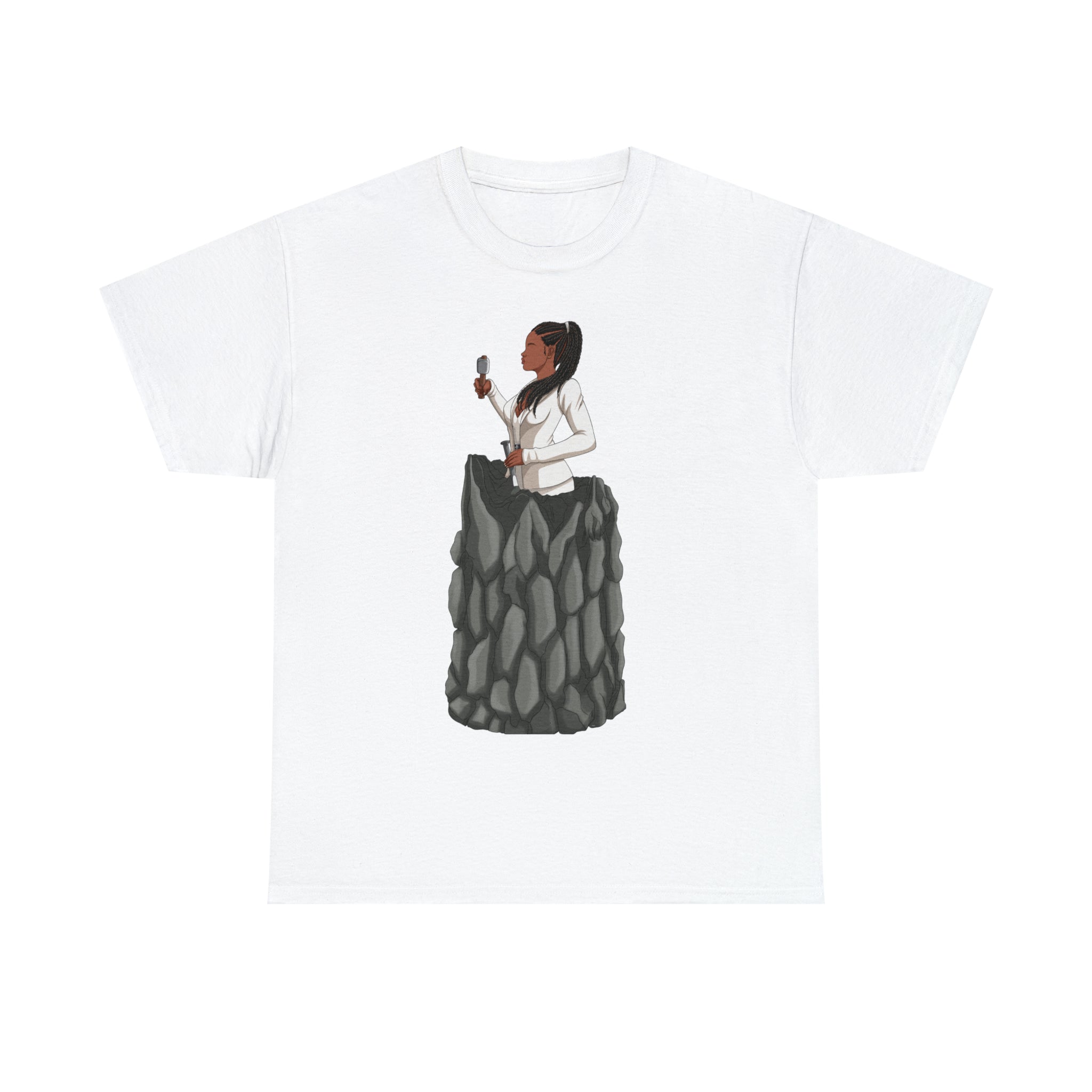 A person working hard to better his/herself - Heavy Cotton Self-Made T-shirt - self-made woman #4 - Breakthrough Collection