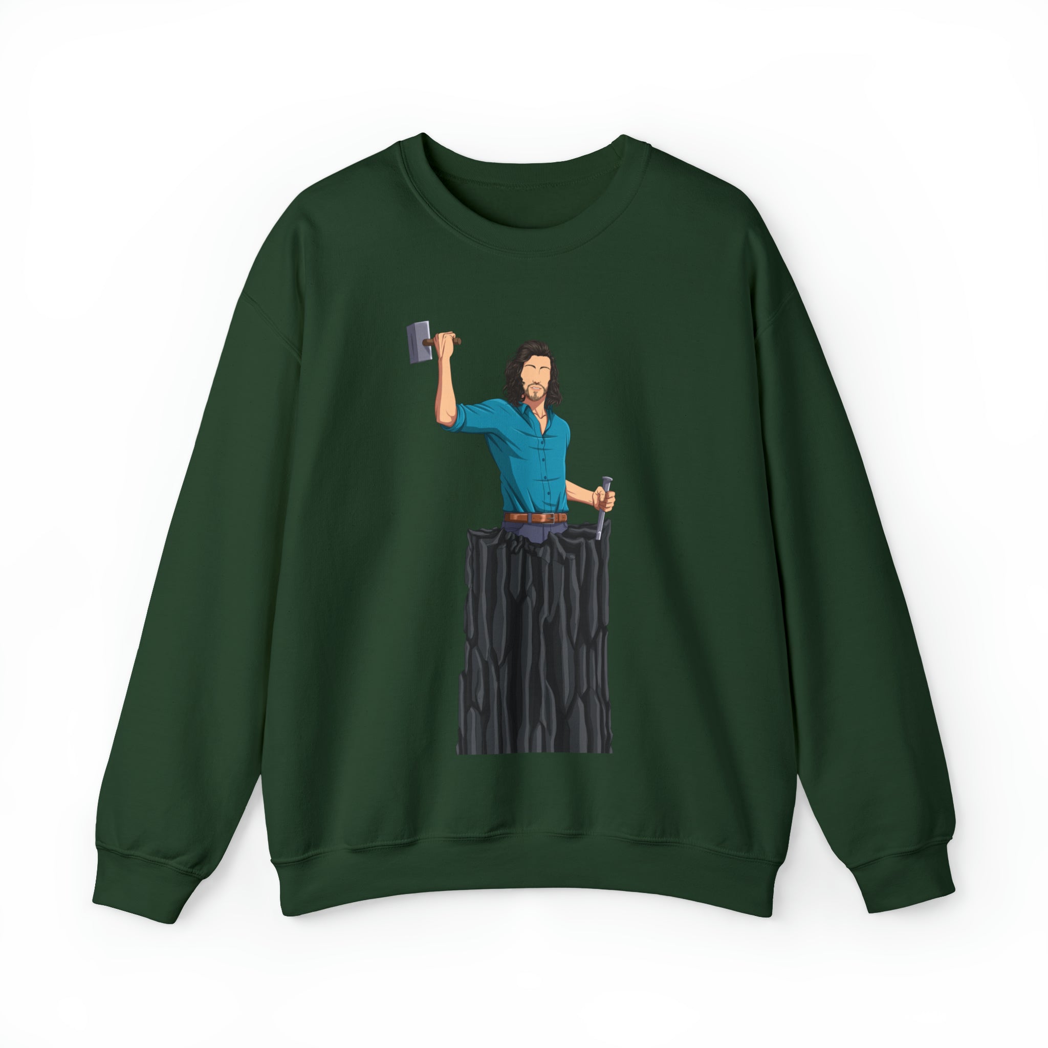 A person working hard to better his/herself - Self-Made Sweatshirt Heavy Blend™ Crewneck - Man #10 - Breakthrough Collection