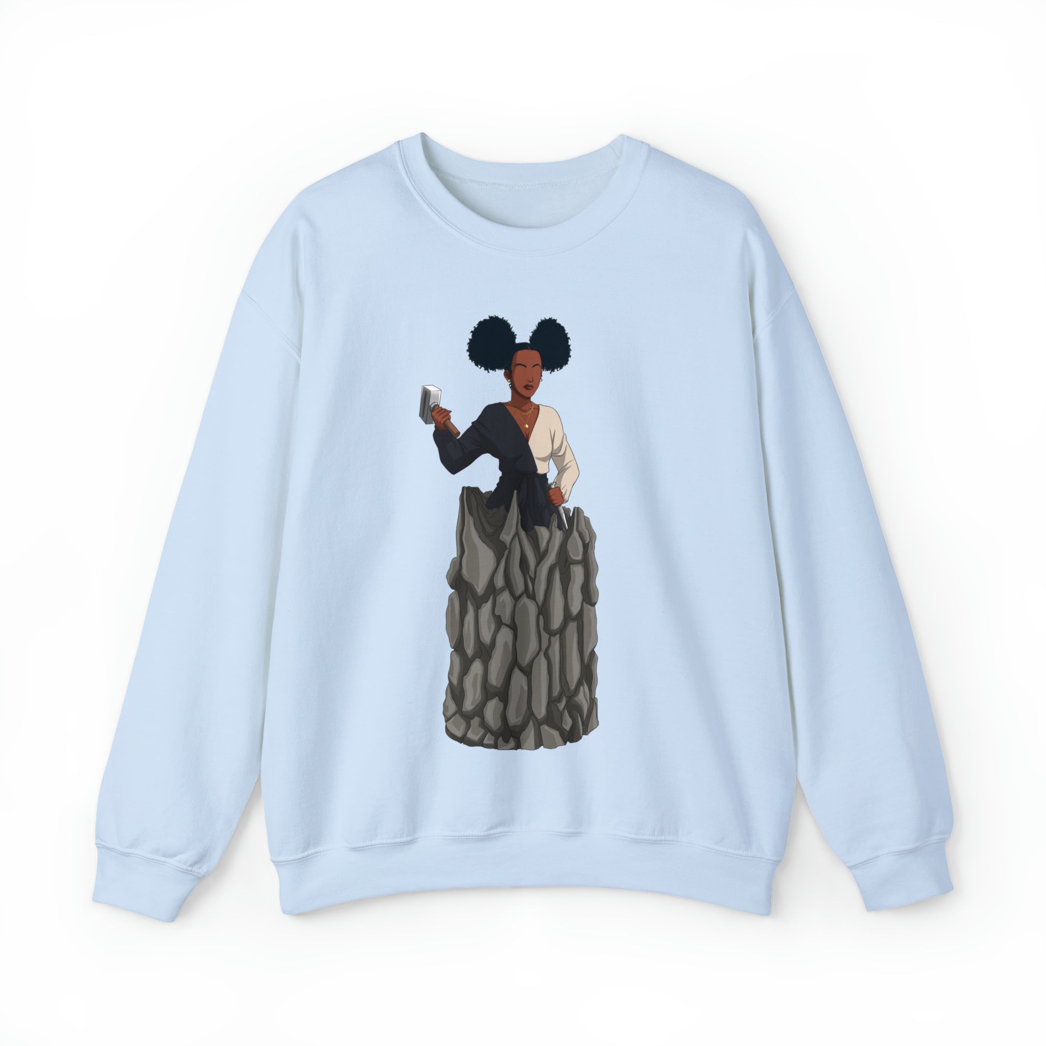 A person working hard to better his/herself - Self-Made Sweatshirt Heavy Blend™ Crewneck - woman #10 - Breakthrough Collection