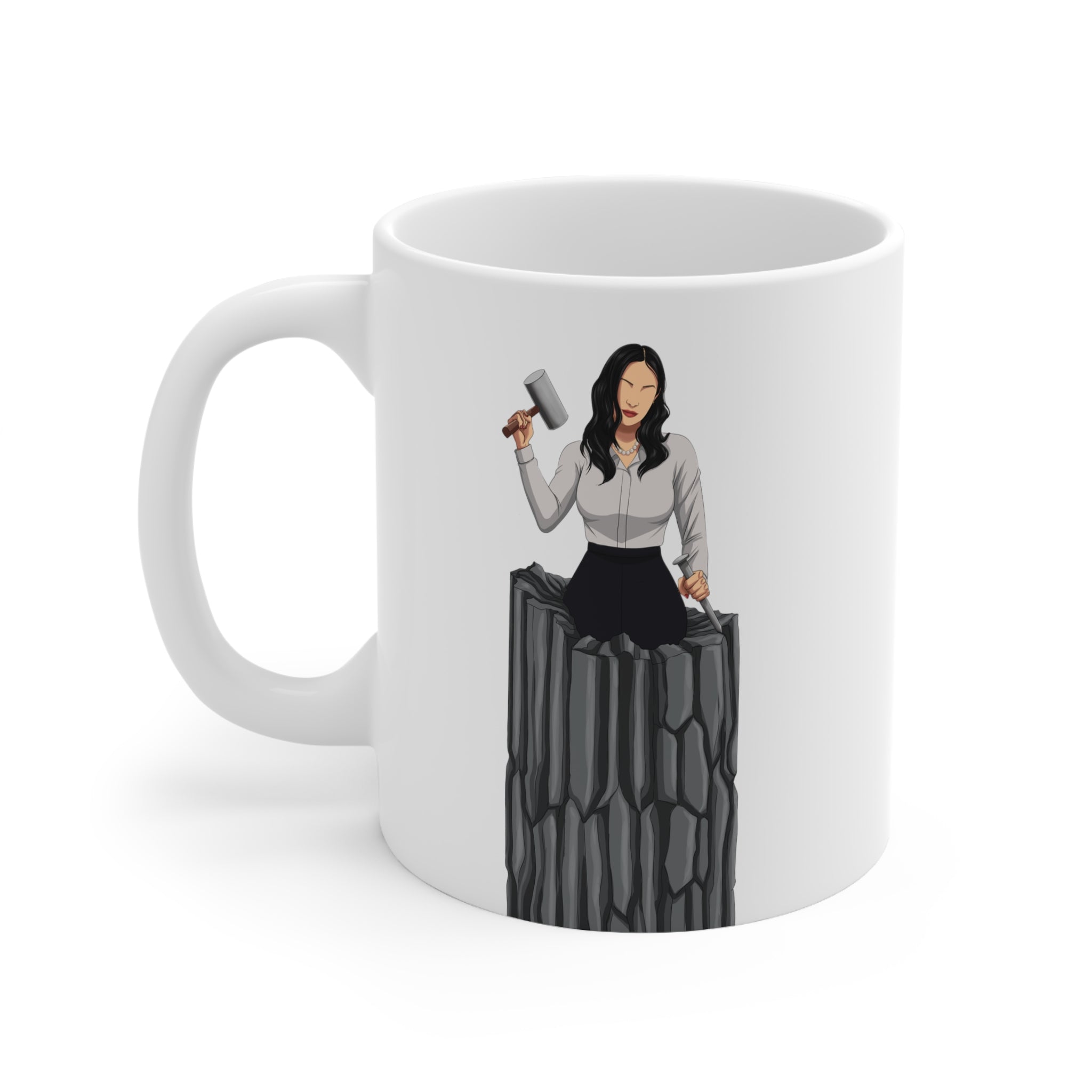 A person working hard to better his/herself - Ceramic Coffee Mug 11oz - Self-Made Woman #14