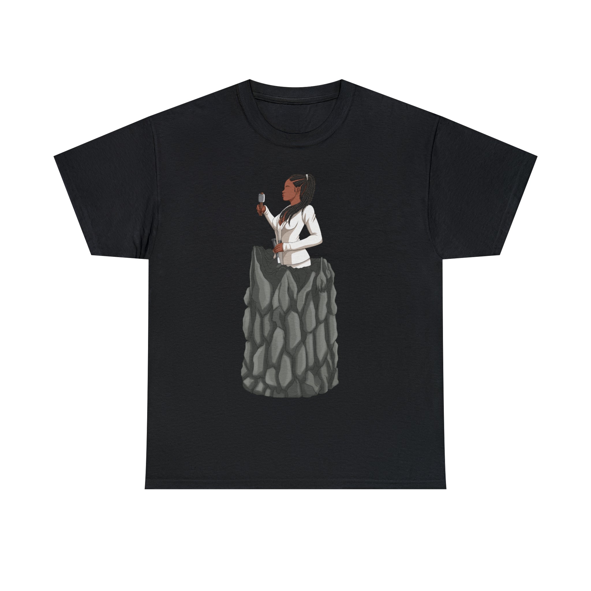 A person working hard to better his/herself - Heavy Cotton Self-Made T-shirt - self-made woman #4 - Breakthrough Collection